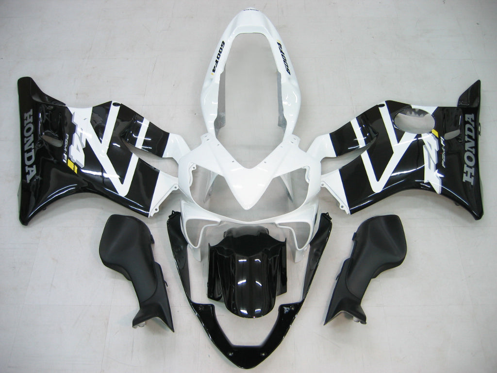 2004-2007 Honda CBR 600 F4i Black & White F4i Racing Fairings Generic