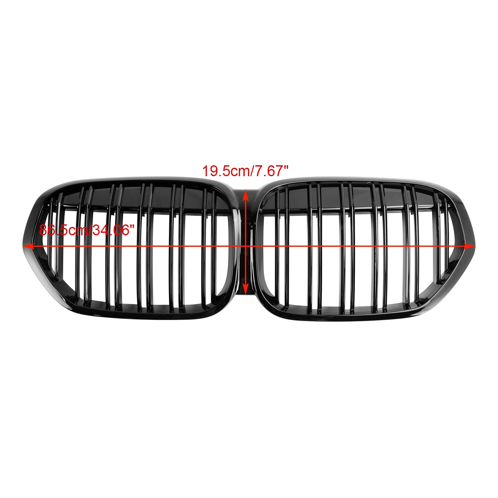 2019-2021 BMW X1 F48 F49 Grille de calandre avant noire brillante à double lamelles