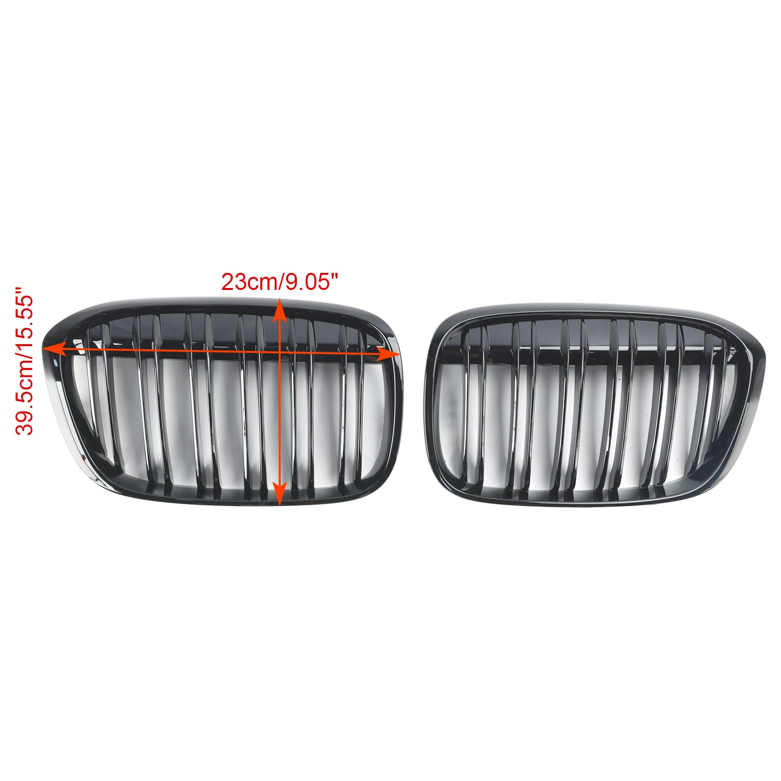 2016-2019 BMW X1 F48 F49 2PCS Grille de calandre avant noire brillante