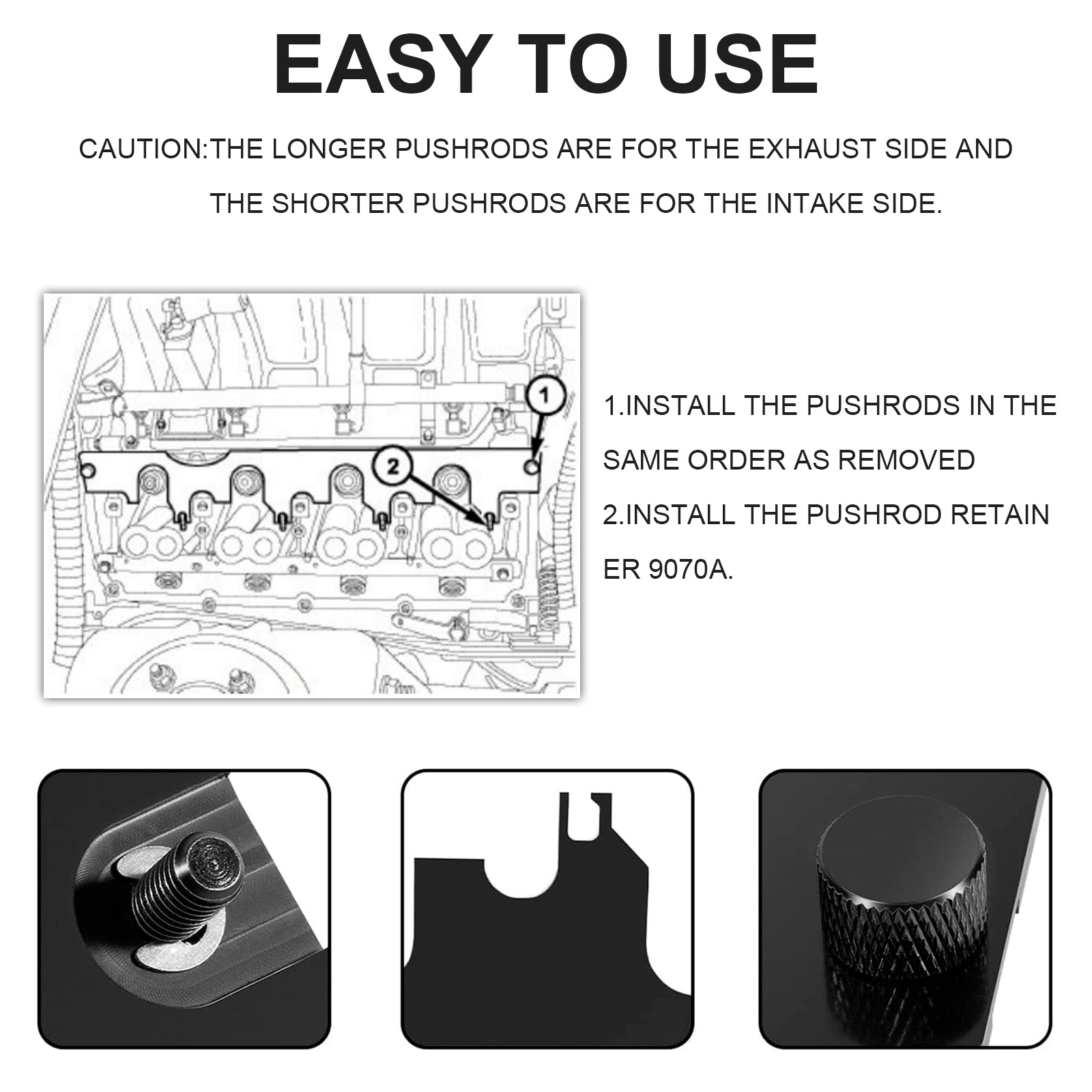 9070A Push Rod Retainer for Installing the Intake Side Rocker Shaft Assembly