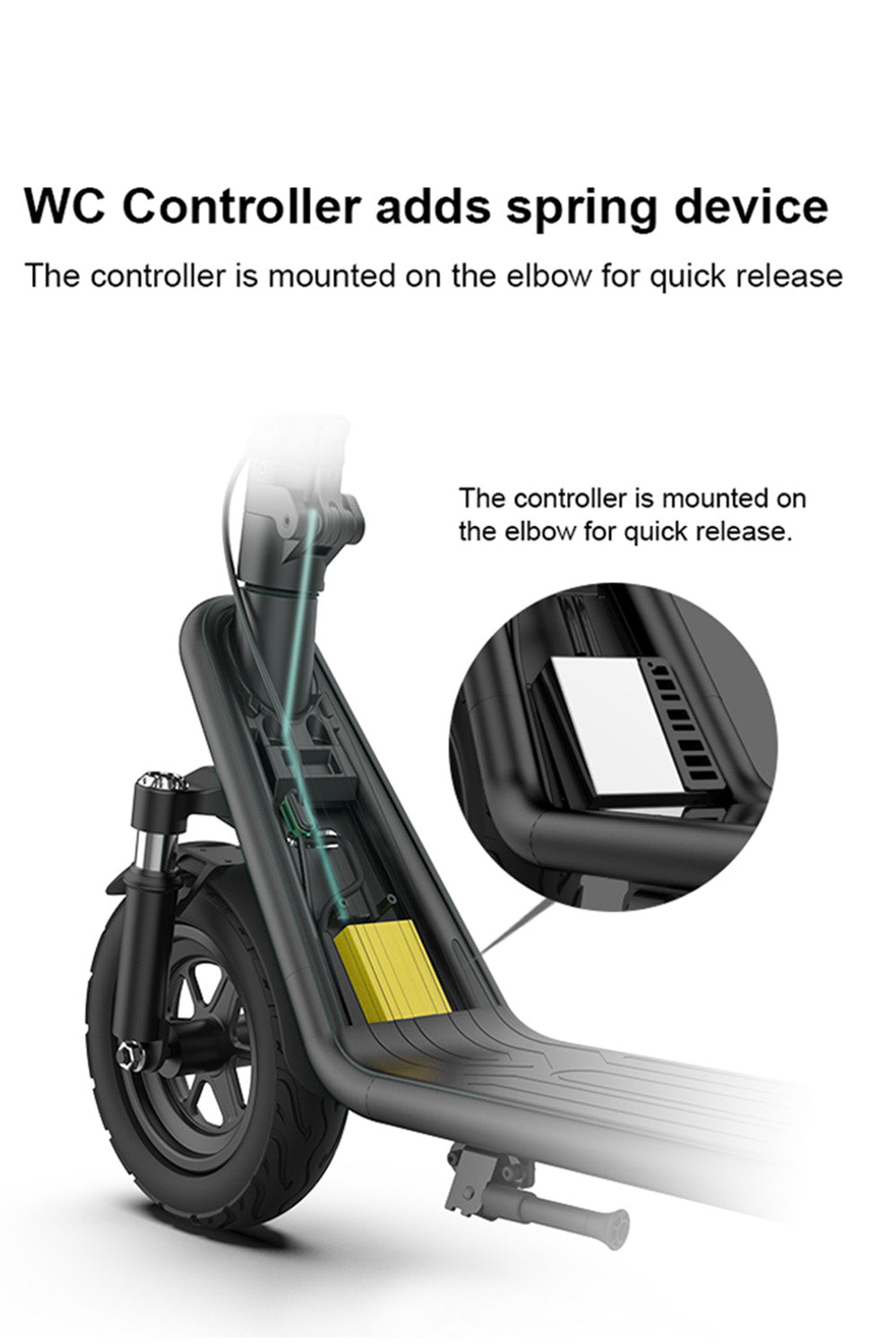 10 inch schokabsorberende opvouwbare elektrische scooter van aluminiumlegering met achterwielaandrijving