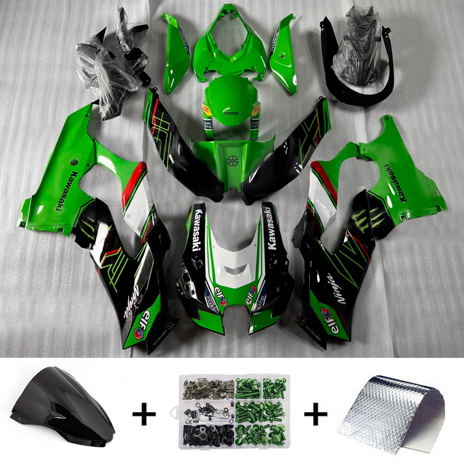 Kit carenatura iniezione Carrozzeria ABS adatto per Kawasaki ZX-10R ZX-10RR 2021-2025