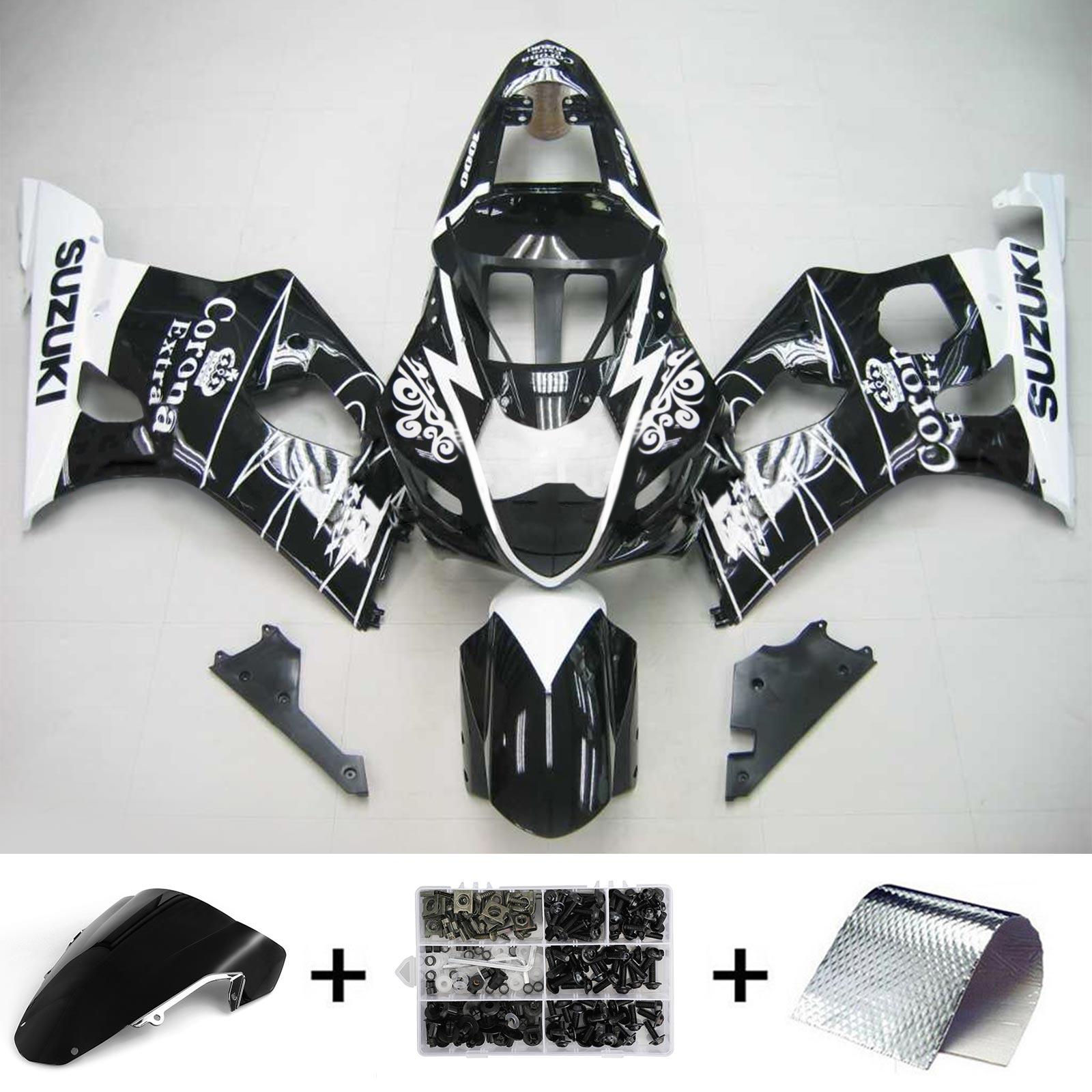 2003-2004 Suzuki GSXR1000 K3 Amotopart Injection Fairing Kit Karosseri Plast ABS #108