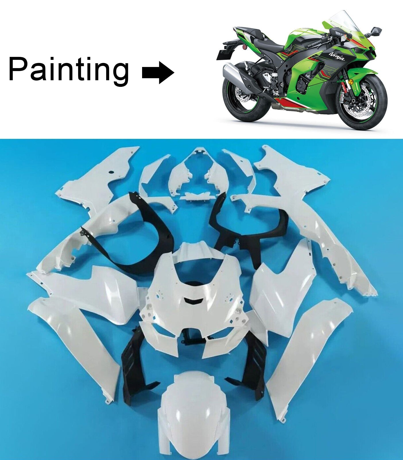 2021-2024 Kawasaki ZX-10R ZX10R Amotopart Injection Fairing Kit Kawasaki ABS #101