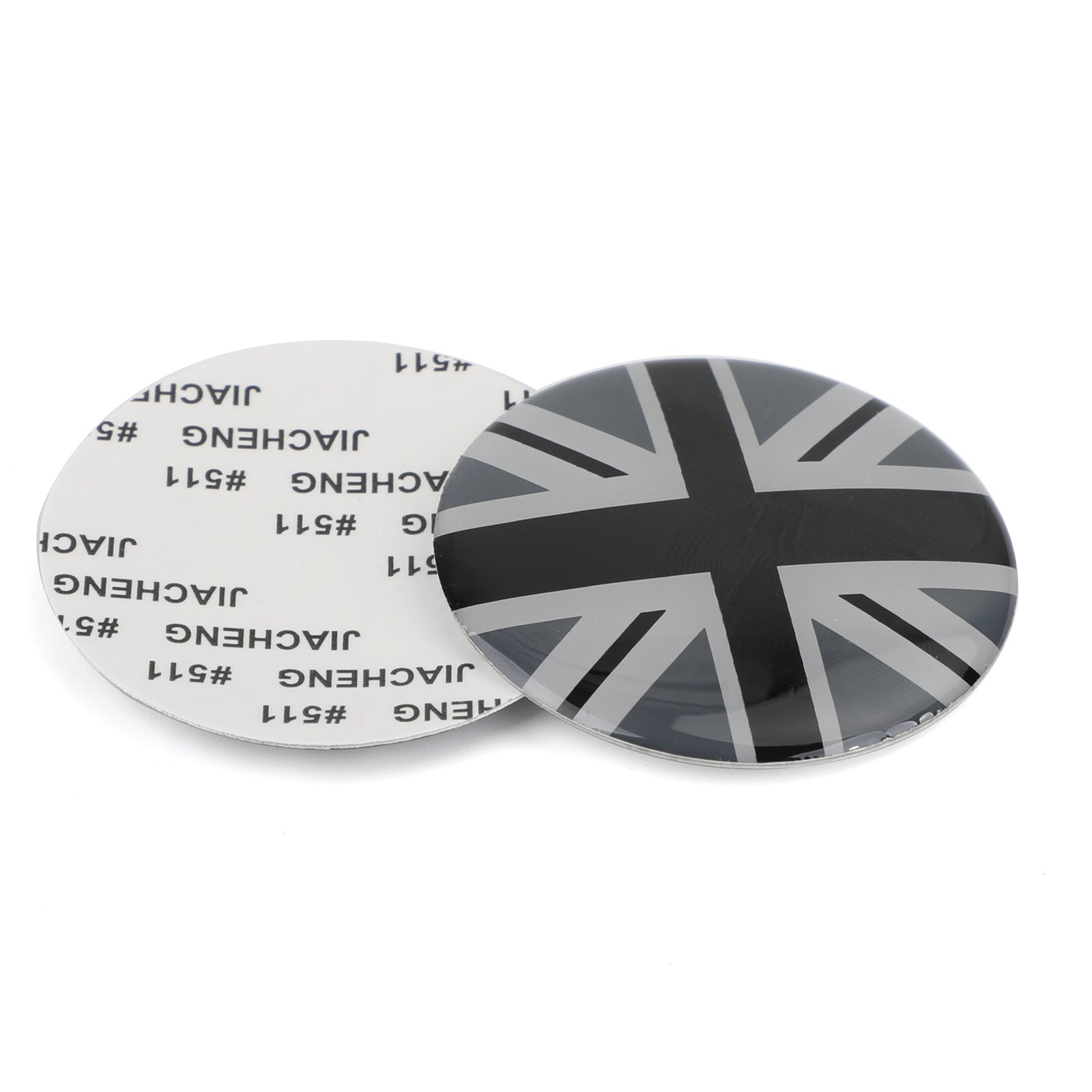 Wielcentrum naafdop embleem badge sticker zwarte Union Jack Britse vlag voor Mini Cooper