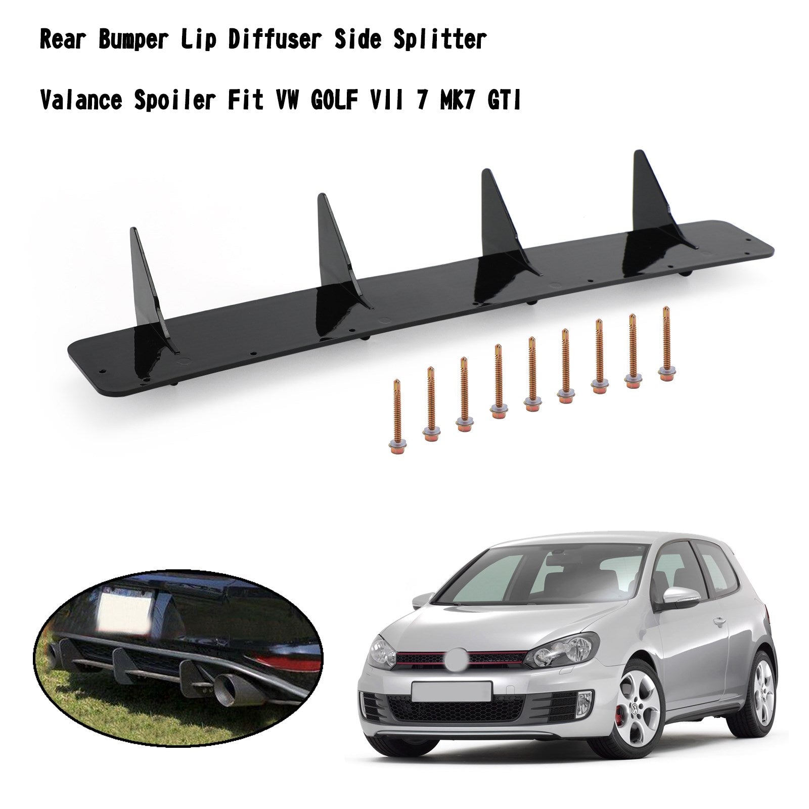 VW GOLF VII 7 MK7 GTI achterbumper lipdiffuser zijsplitter volantspoiler