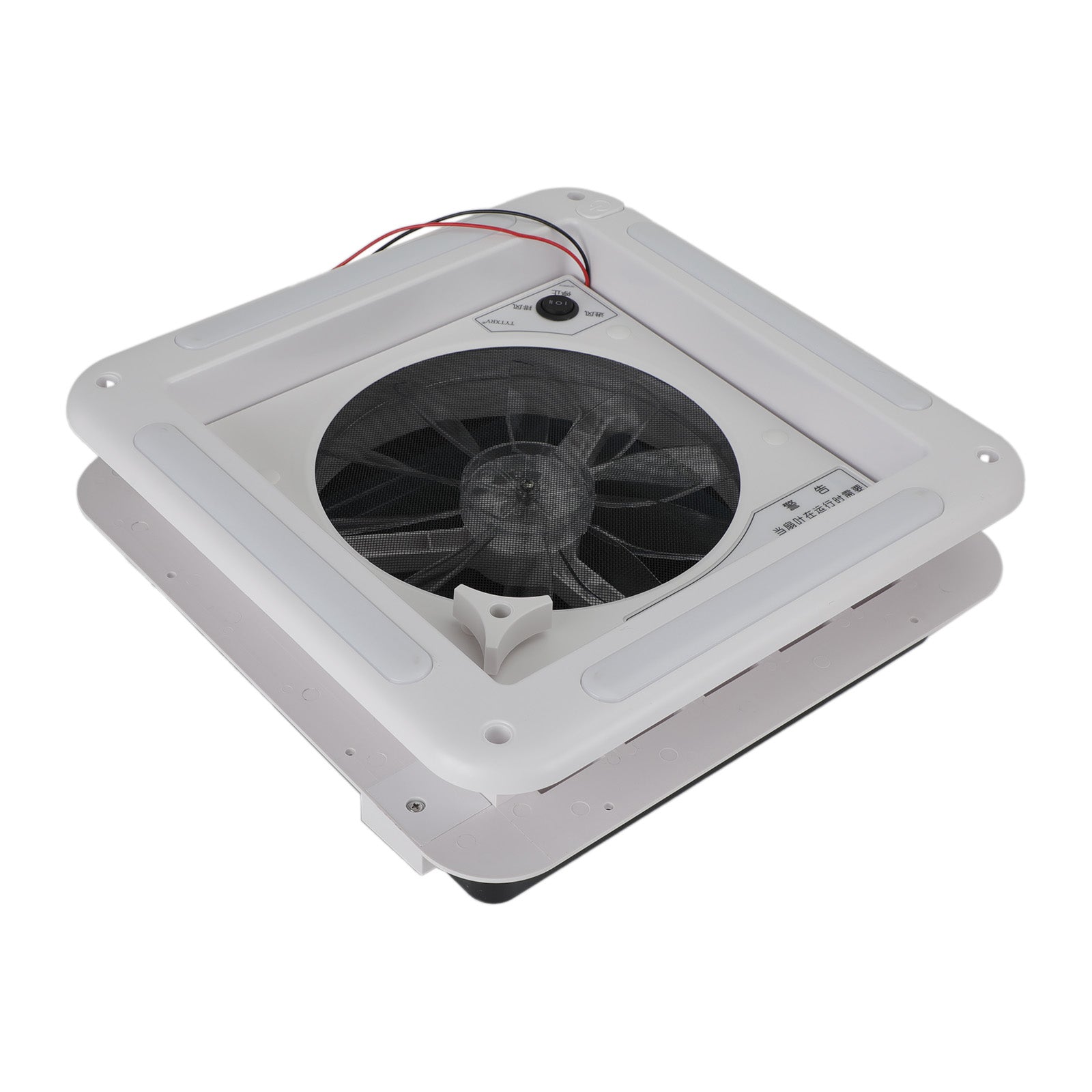 11" RV Caravan Roof Vent Forward and reverse motor RV Fan 12V Skylight W/LED Light