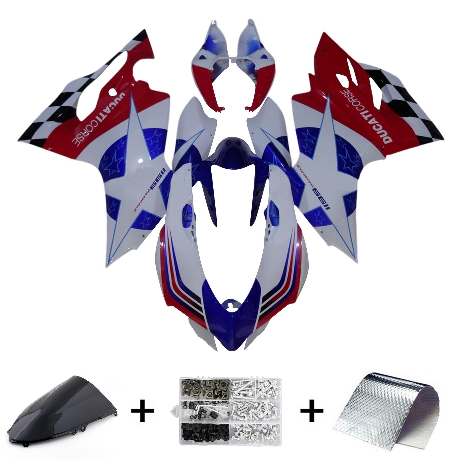 2012-2015 Ducati 1199 899 Injection Fairing Kit Karosseri Plast ABS#108