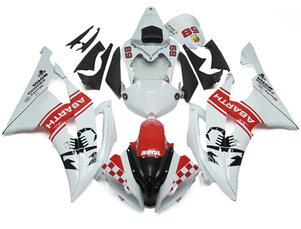 2008-2016 Yamaha YZF 600 R6 Injection Fairing Kit Karosseri Plast ABS #174