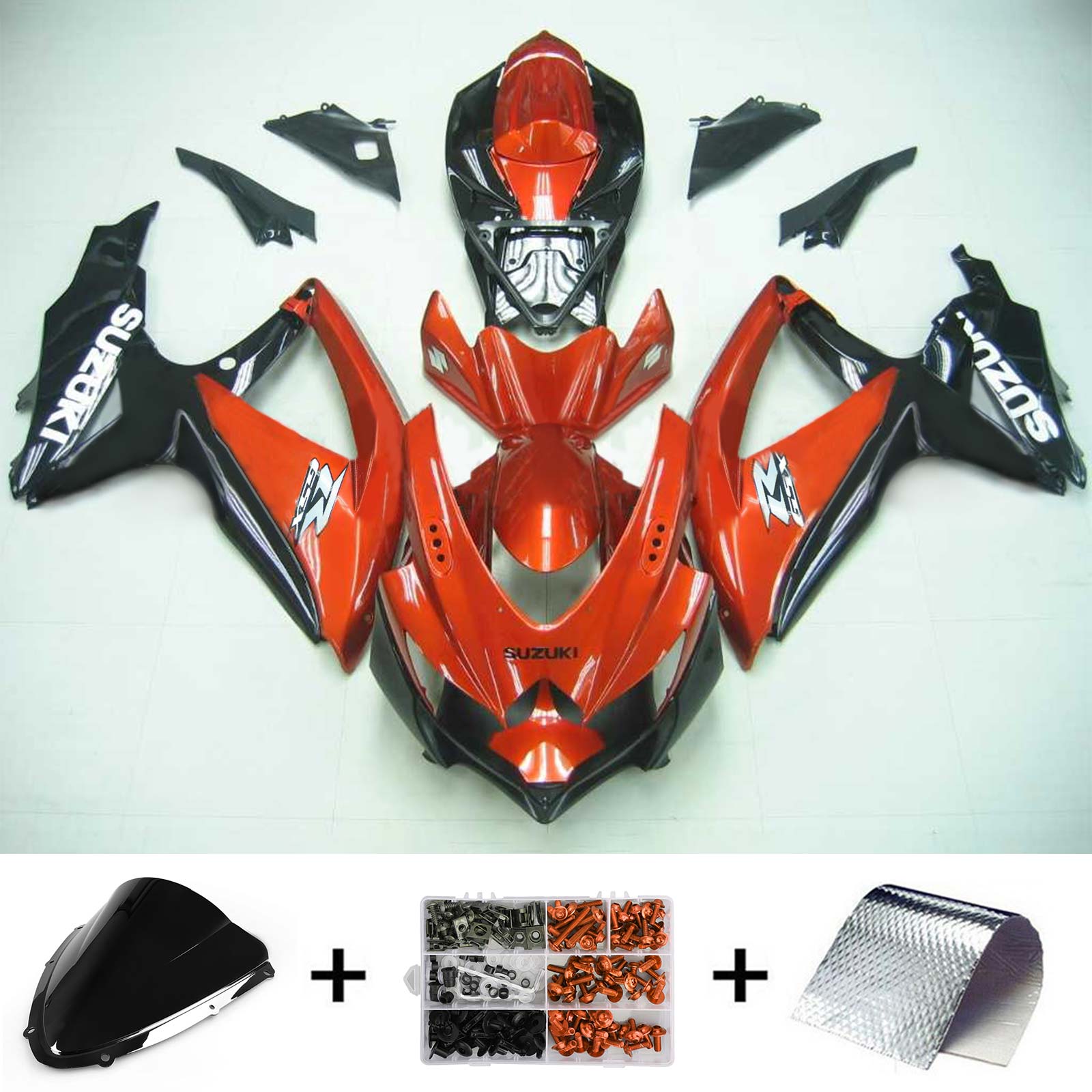 2008-2010 Suzuki GSXR 600/750 K8 Amotopart Kit de carénage d'injection carrosserie plastique ABS #136