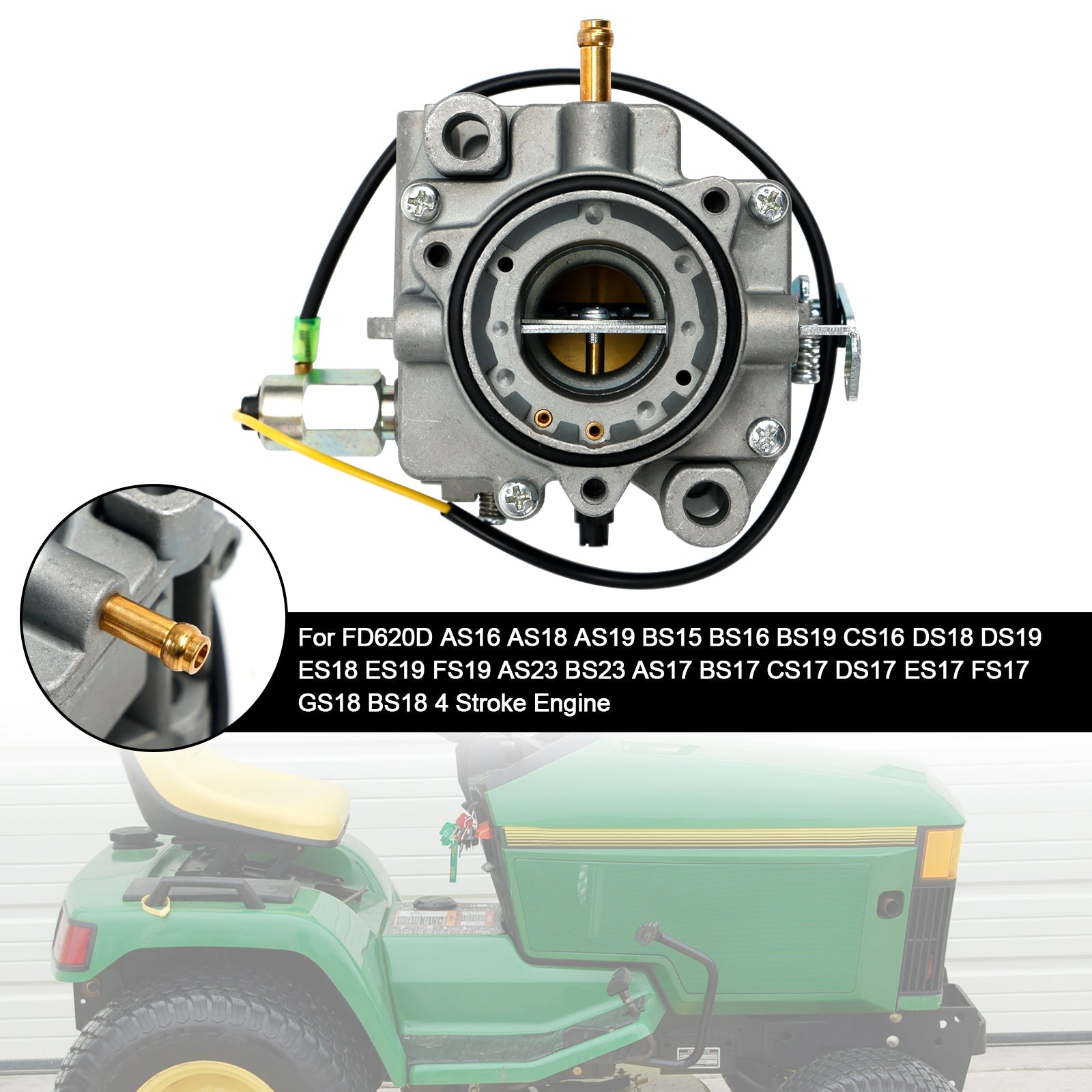 Carburateur 15004-0799 Fit John Deere 425 Fit Kawasaki FD620D MIA11386 MIA12362