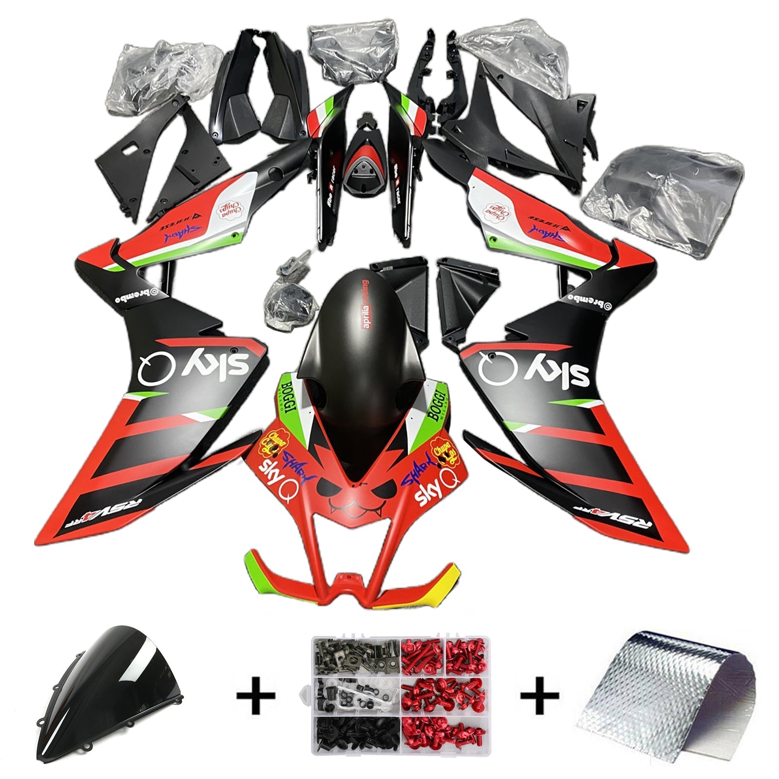 2009-2015 Aprilia RSV4 1000 Kit Carénage Carrosserie Plastique ABS