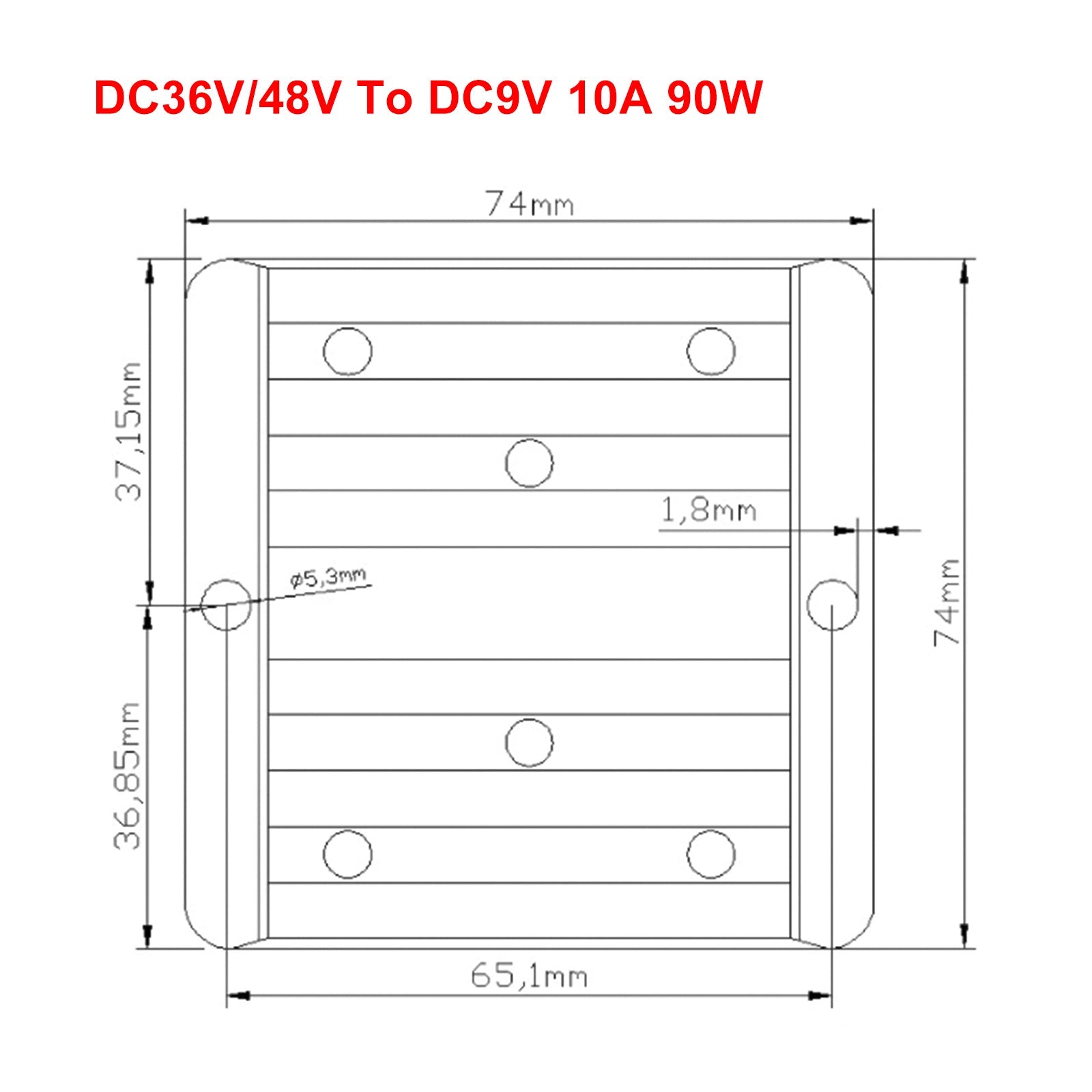 Convertisseur DC/DC étanche 10A, régulateur d'alimentation 36V/48V, abaisseur à 9V