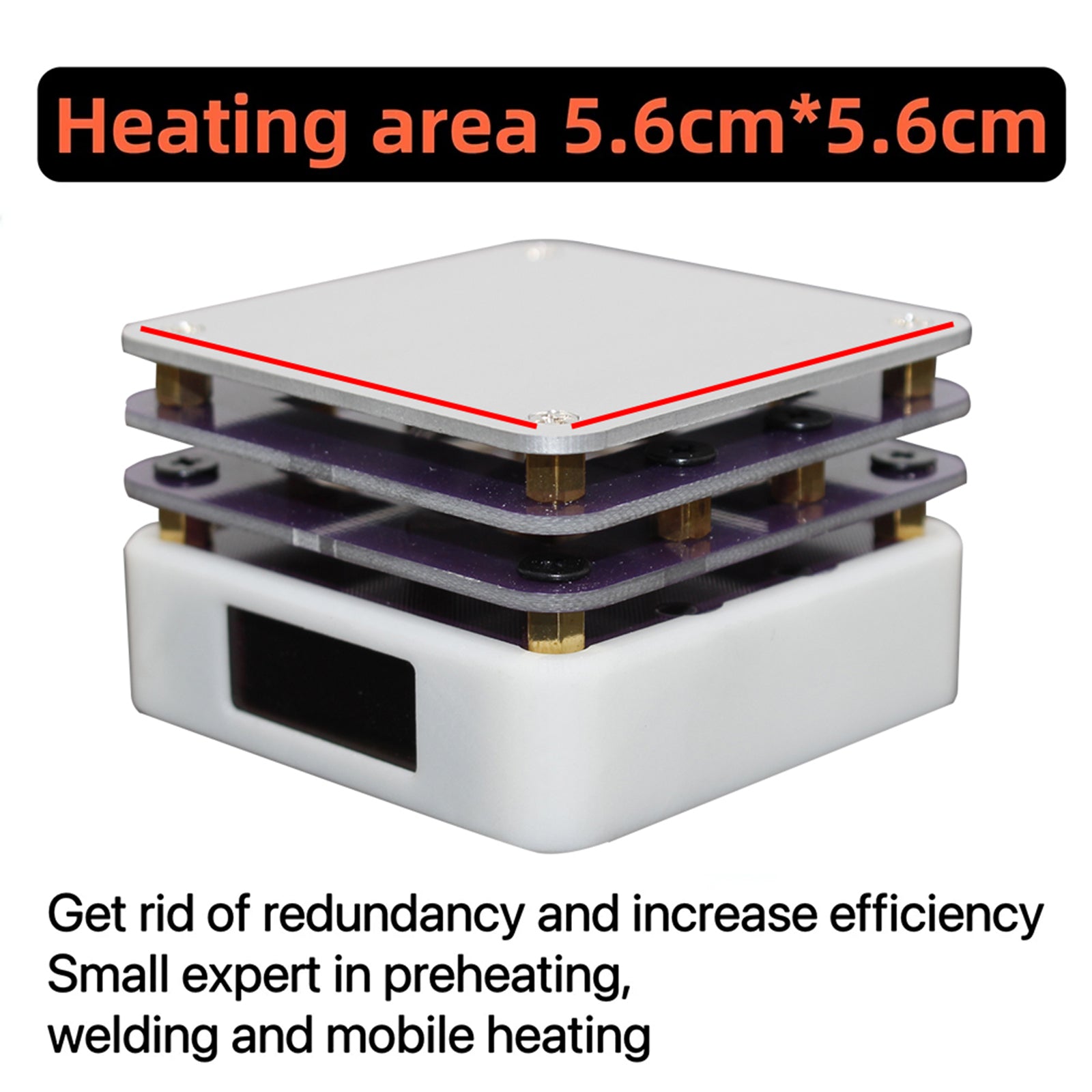 65W Mini Hot Plate PCB Board Lodding LCD Display Loddevarmestasjon