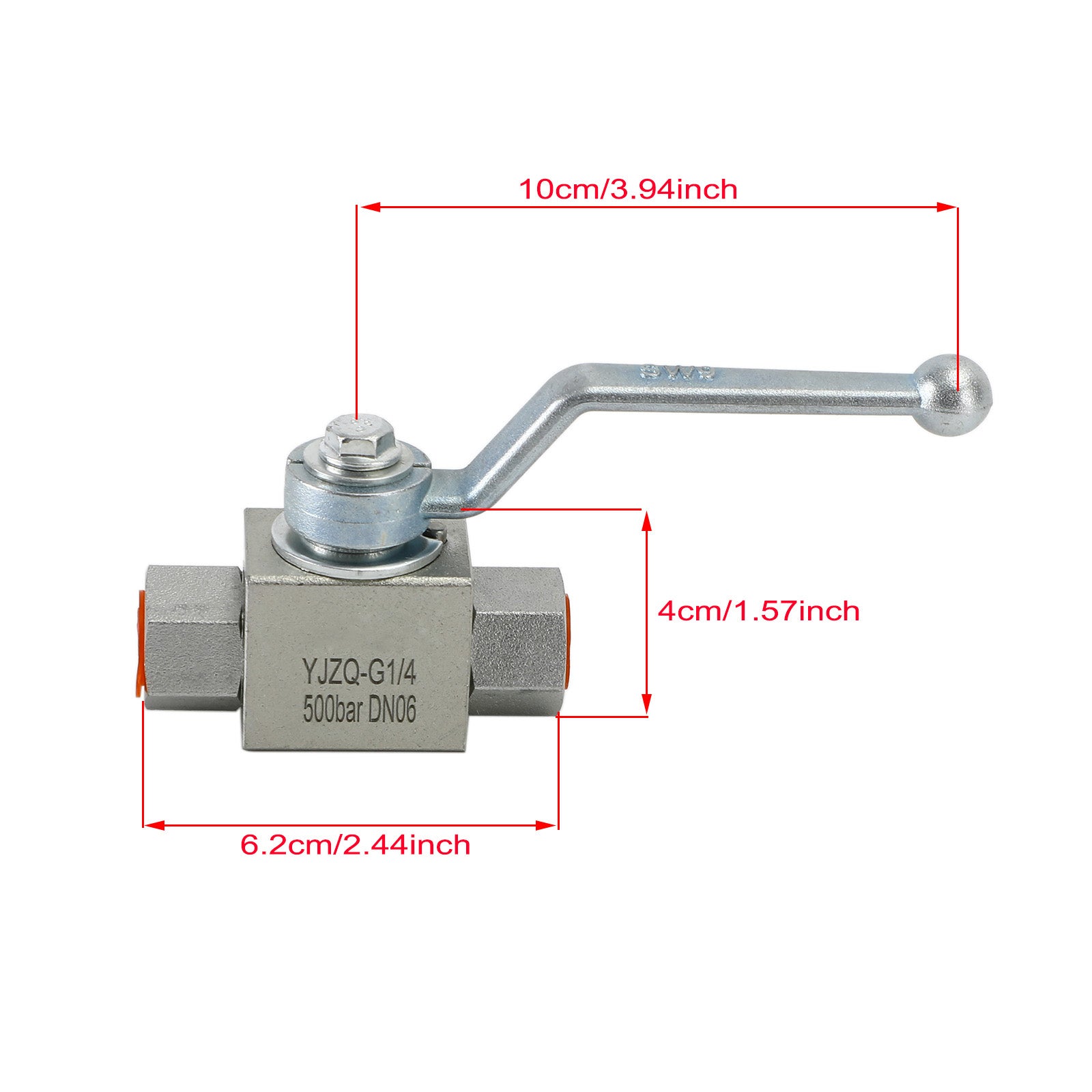 2 Way Hydraulic Ball Valve 1/4" NPT Female High Pressure Ball Valve