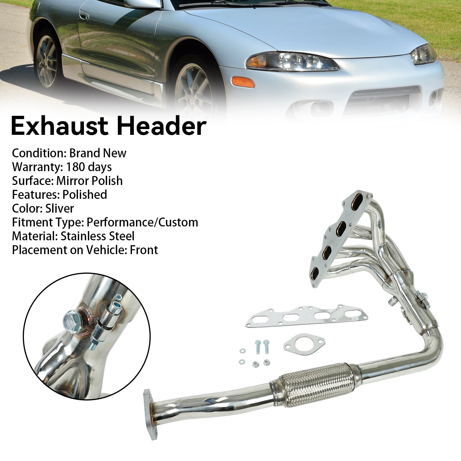 1996-1999 Mitsubishi Eclipse Spyder GST Convertible 2DStainless Steel Auto Manifold Headers