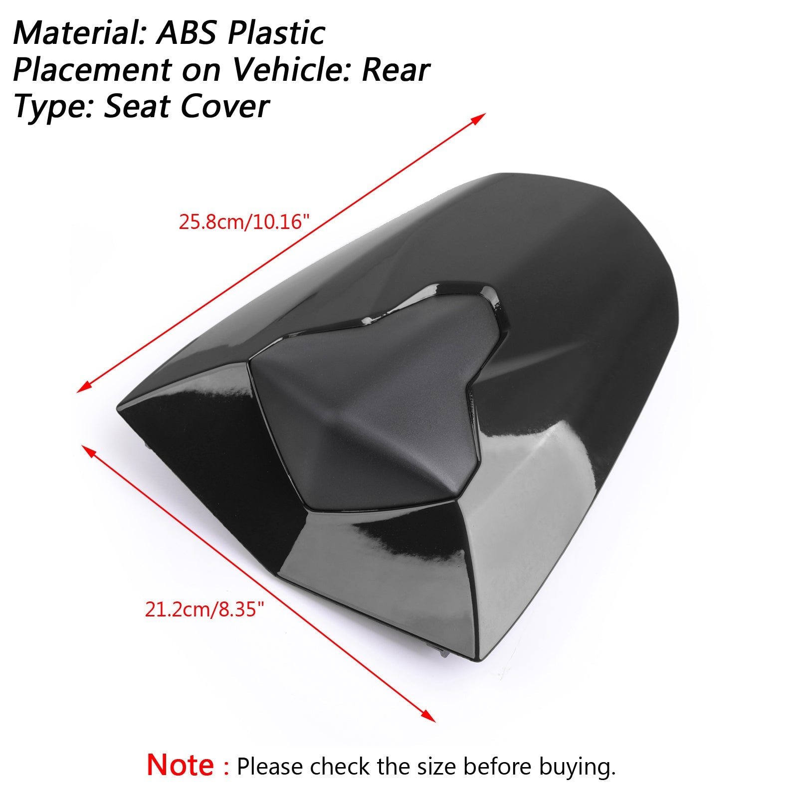 Daytona 675 et 675R 2013-2018 Capot de housse de siège passager arrière ABS