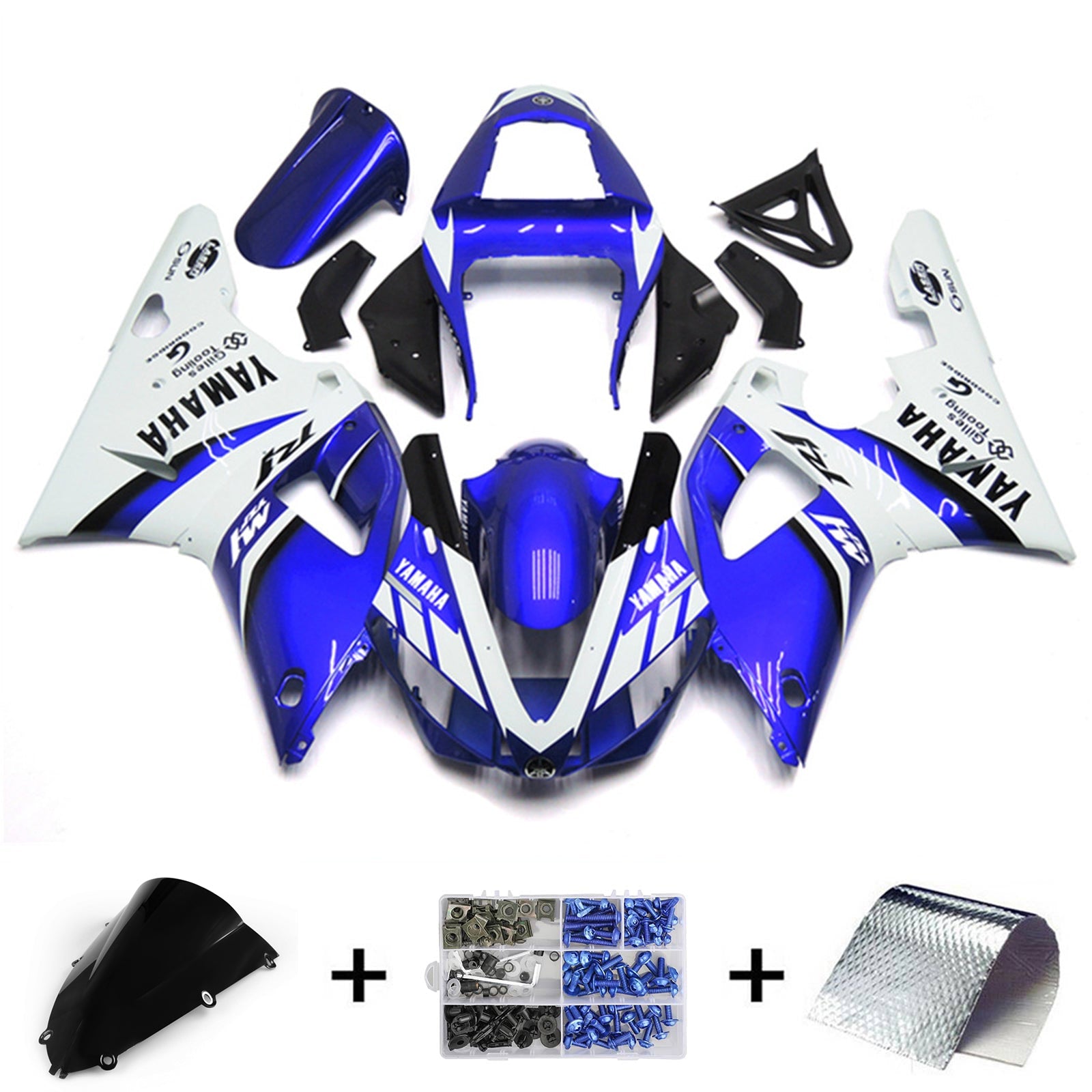 1998-1999 Yamaha YZF 1000 R1 Kit de carénage d'injection carrosserie plastique ABS # 116