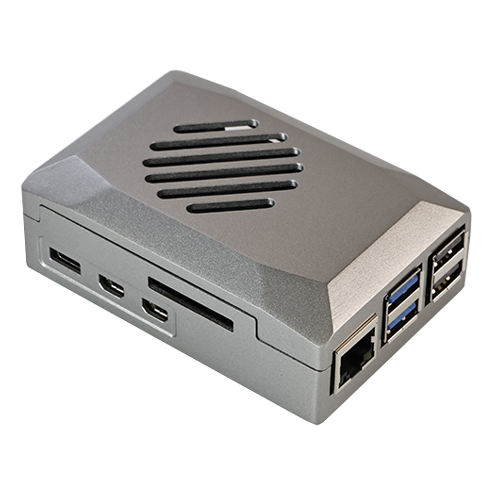 Silver Shadow Shell Raspberry pi5 Beschermdoos ABS Materiaal Snelheidsregeling Fan