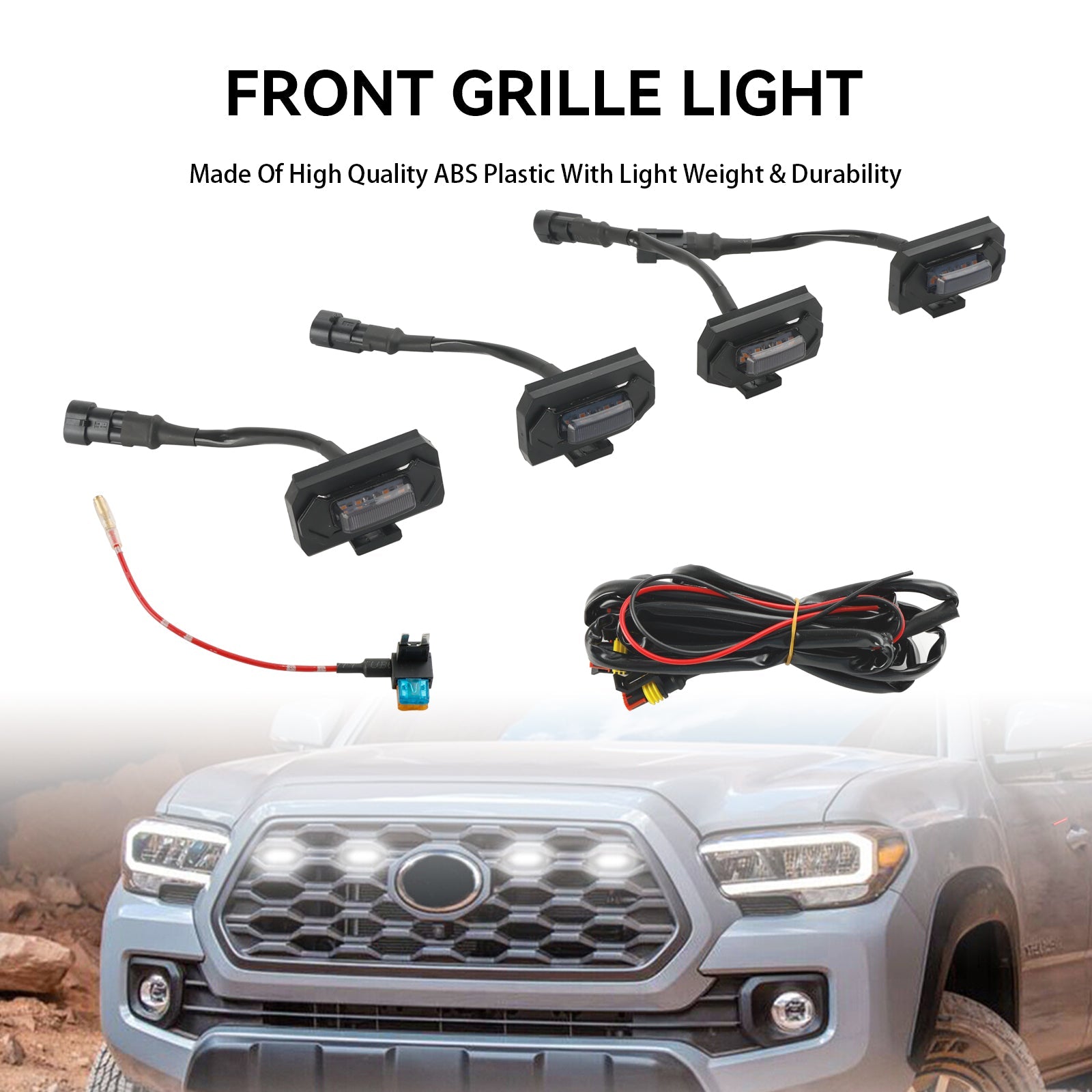 4 pièces lumières de calandre LED pour Toyota Tacoma TRD hors route et TRD Sport 2020-2023