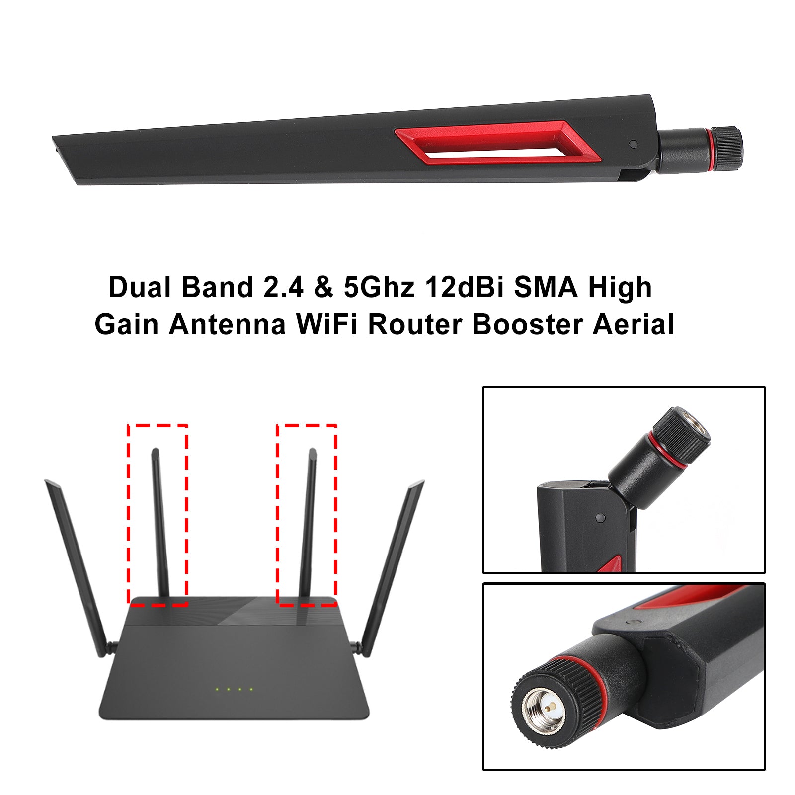 12dBi 2.4G 5G 5.8G Dual Band Antenne SMA/RP-SMA Connector WiFi Router Antenne