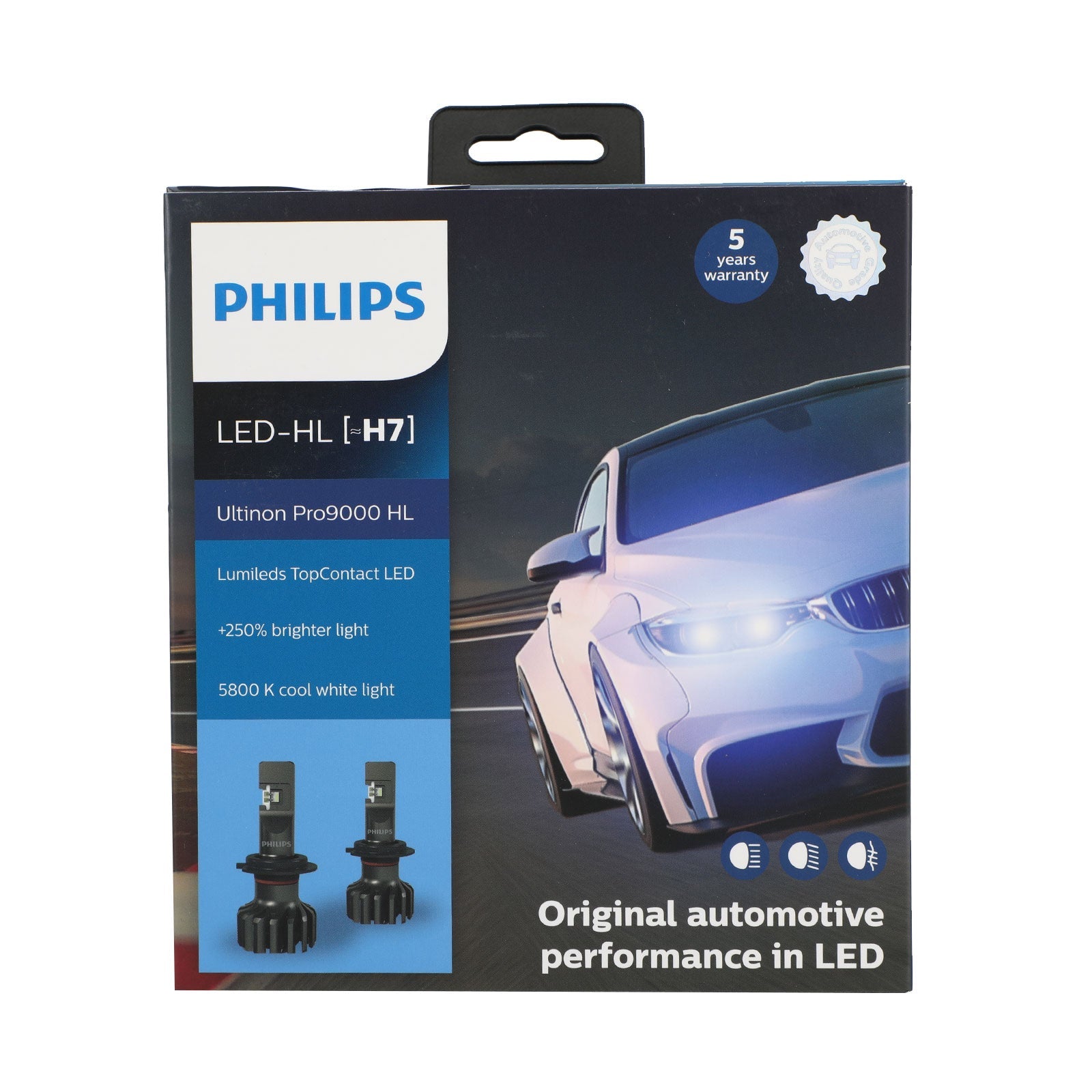 For Philips H1/H3/H7/H11/HB3/4/HIR2 Pro9000 LED Headlight Bulbs +250% 5800K Generic