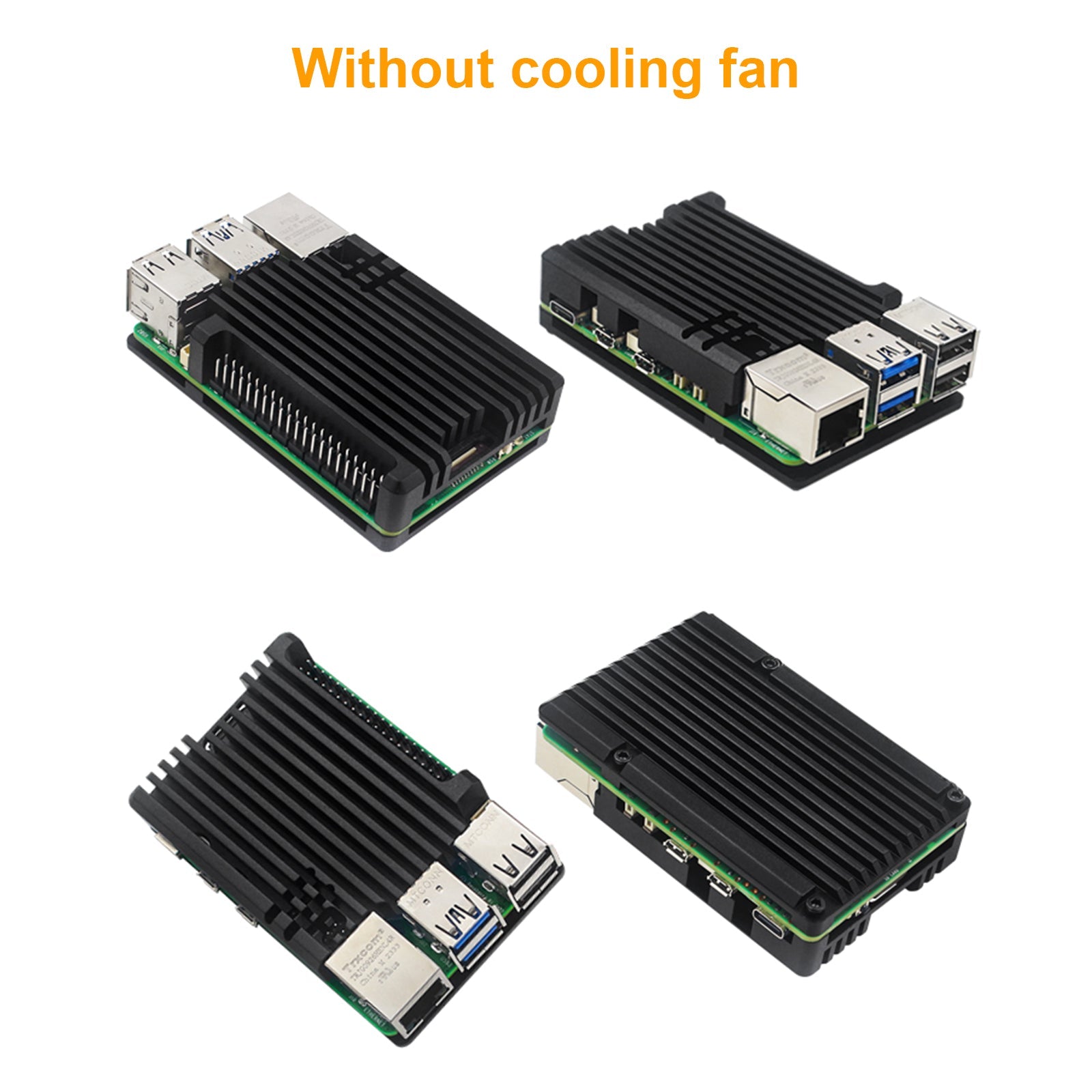 Metal Casing Raspberry pi5 Passive Cooling Aluminum Casing Optional Cooling Fan