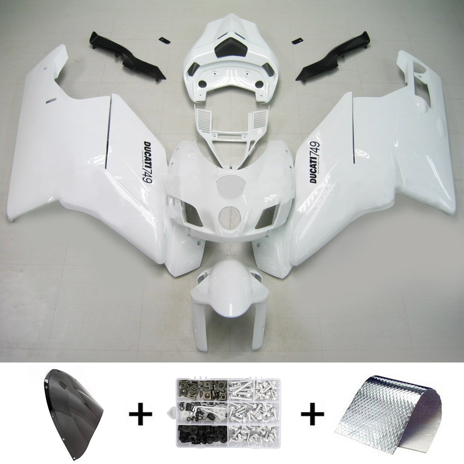 2005-2006 Ducati 999 749 Amotopart Fairing Kit Bodywork ABS #102