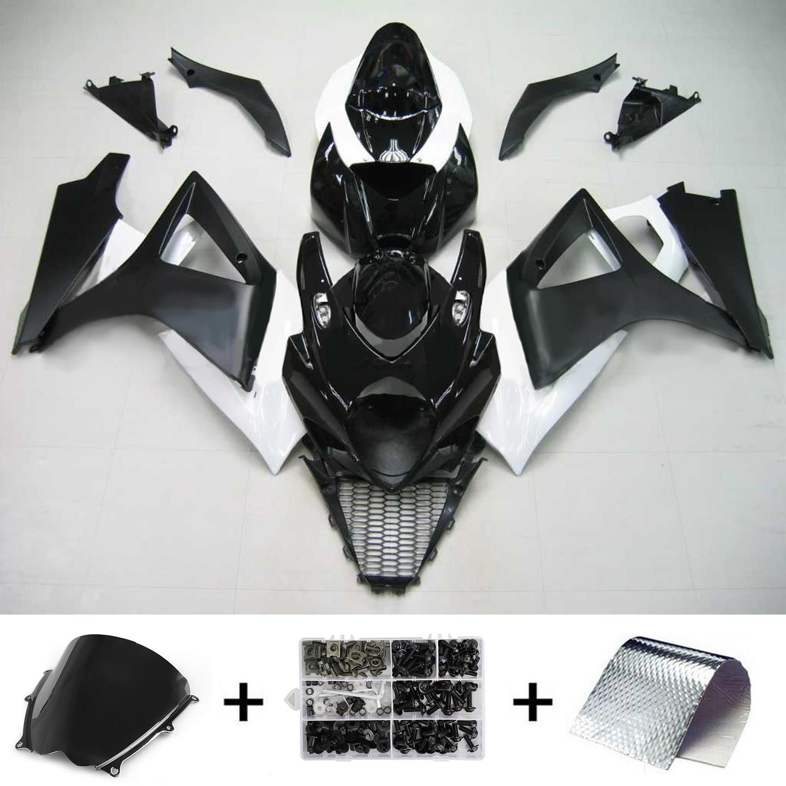 2007-2008 Suzuki GSXR1000 K7 Amotopart Kit de carénage d'injection carrosserie plastique ABS #129