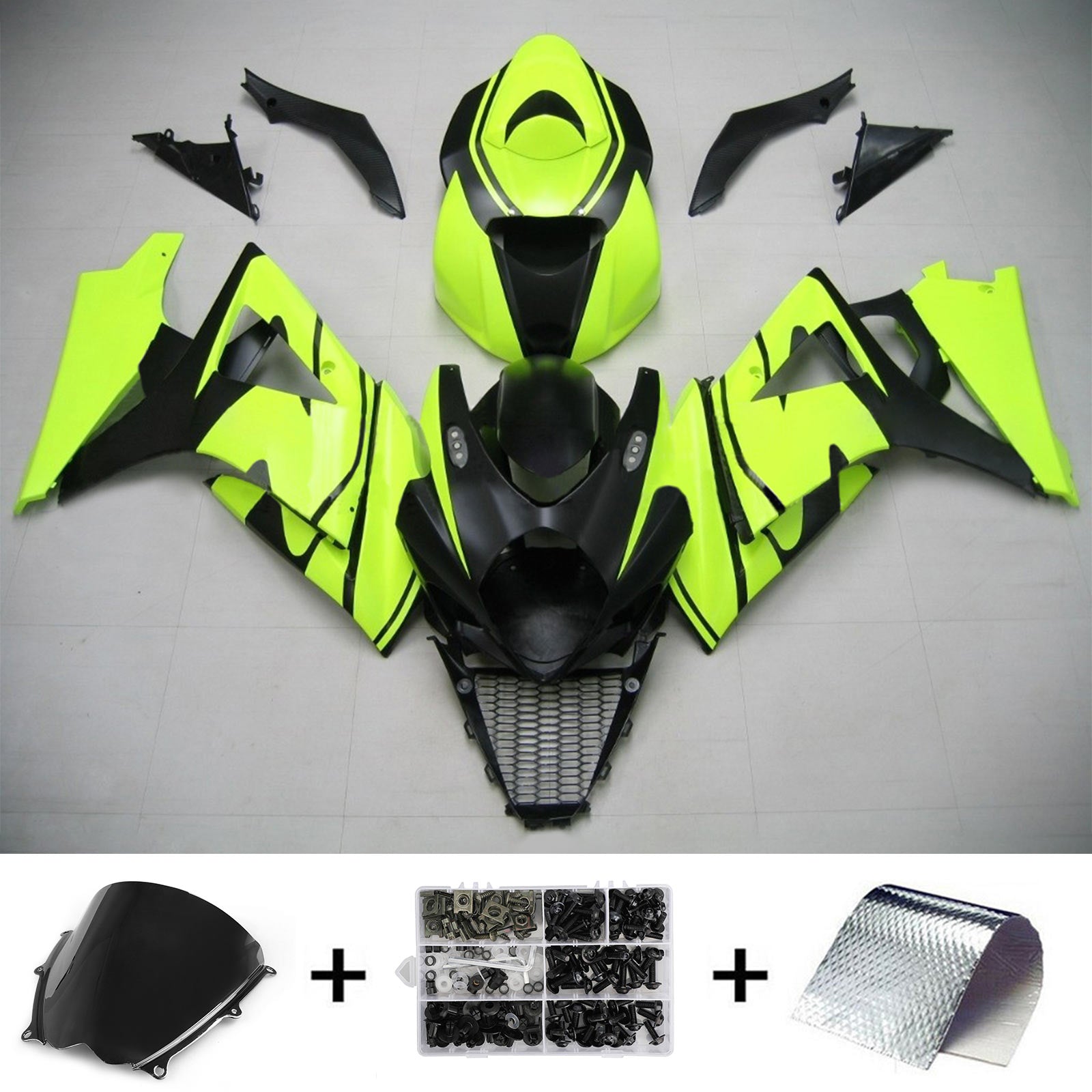 2007-2008 Suzuki GSXR1000 K7 Amotopart Injection Fairing Kit Bodywork Plastic ABS #112