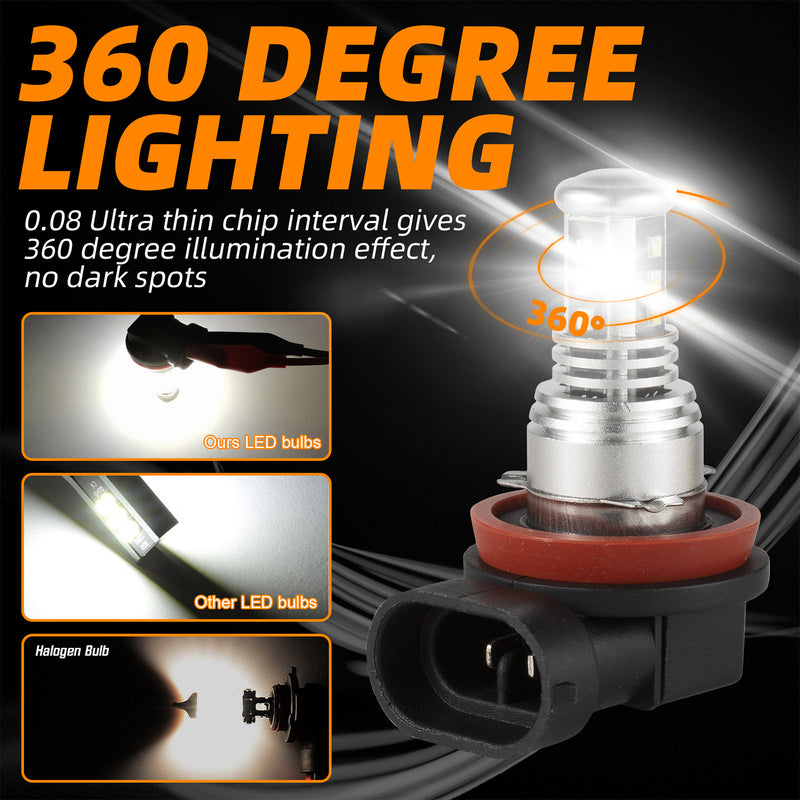 2400 Lumens Extremely Bright Newest 3570 H11 H8 H9 Led Fog Lights Only For  Drl Daytime Running Light