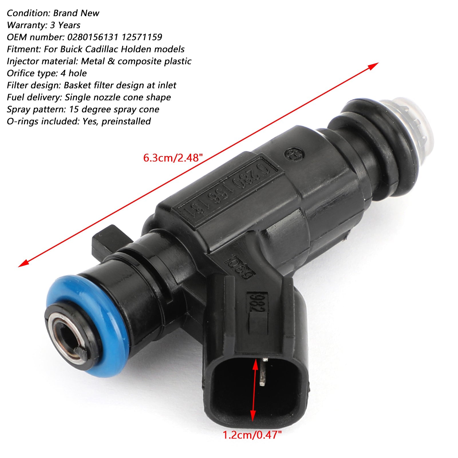 Injecteurs de carburant pour Buick Cadillac 3,6l, 6 pièces, durables 0280156131 génériques