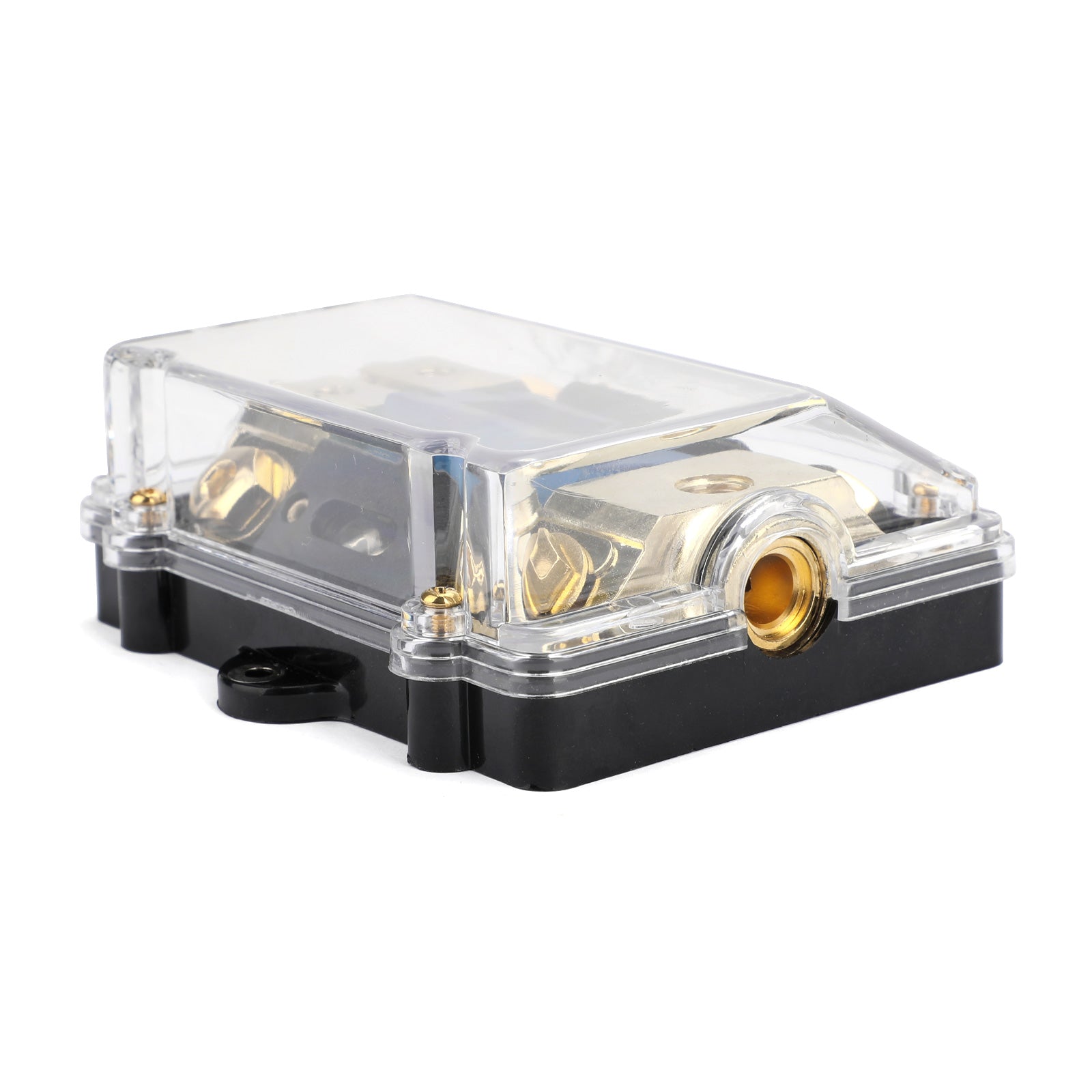 Clear Cover plastic housing LED Display 1x0 IN 2x4GA OUT Distribution Block Fuse Holder Splitter Nickel Plated Heat resistant for Car Audio Marine