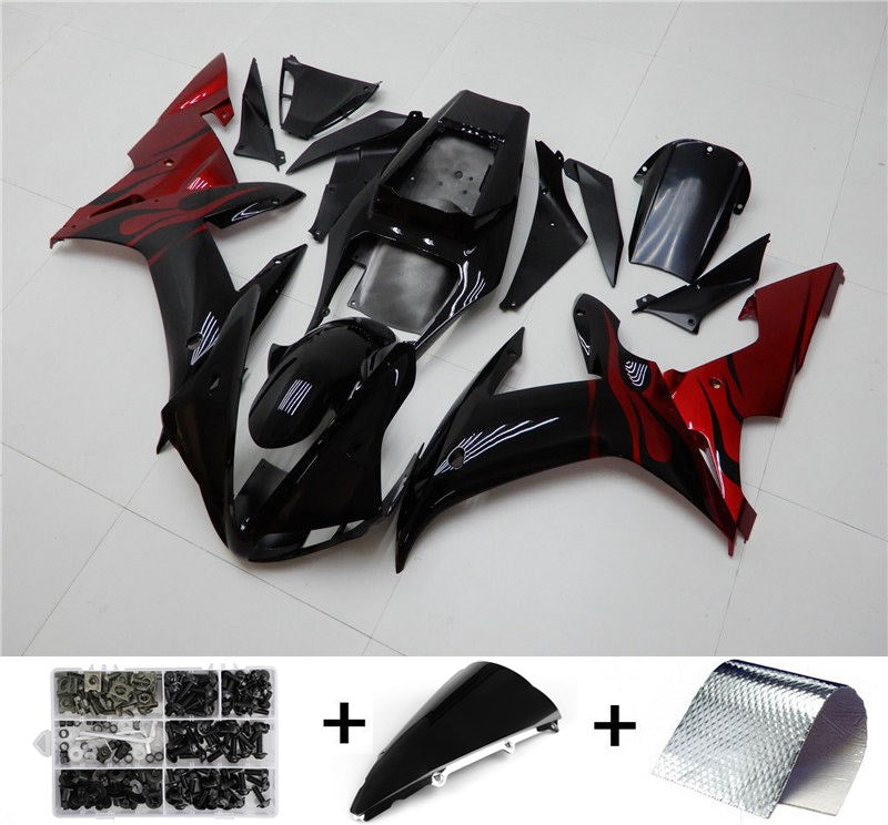 2002-2003 Yamaha YZF R1 Fairing Black Red Kit