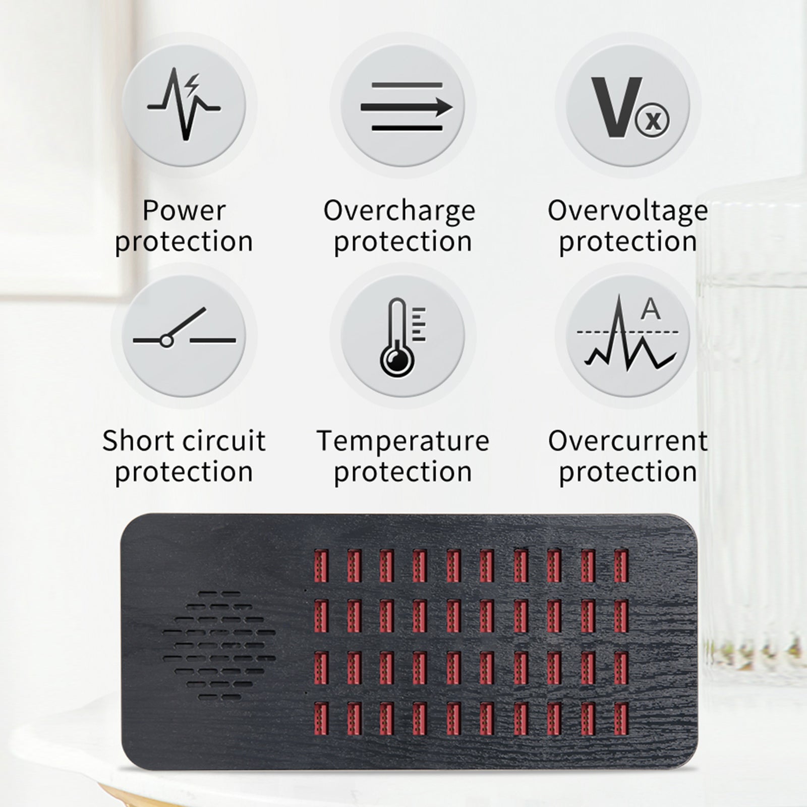 Universal Mobile Phone USB Charger Station 40Port 200W for iphone Huawei UK Plug