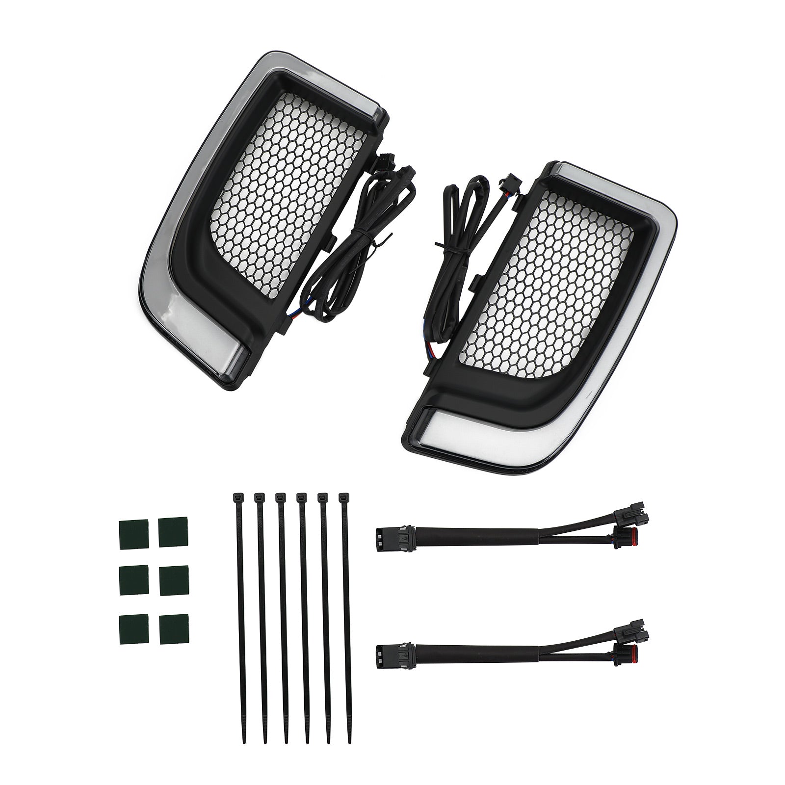 Tracer LED Lower Fairing Lower Grills Lights For Electra FLH/T Road Glide Black