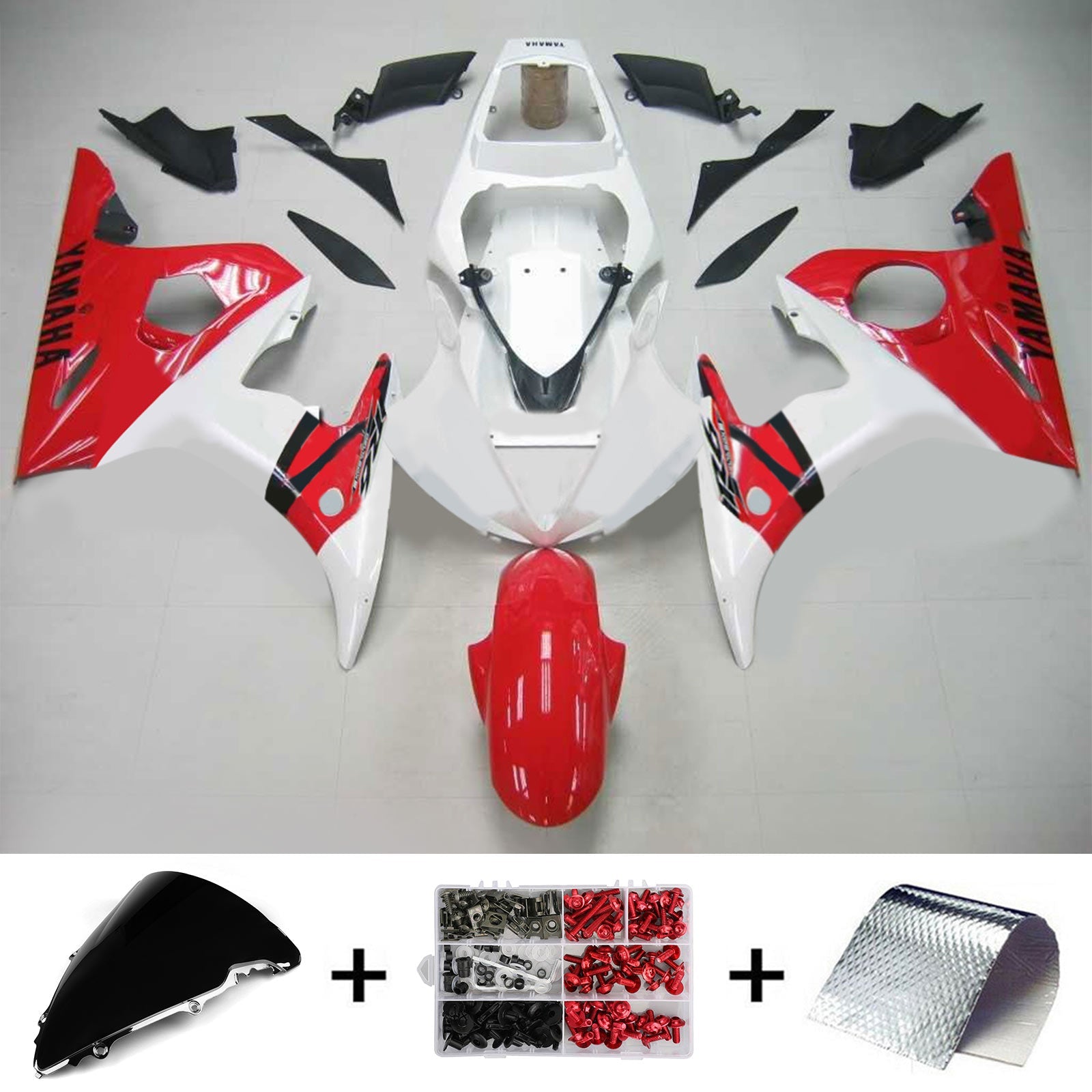 2003-2004 Yamaha YZF 600 R6 2006-2009 R6S Kit de carénage d'injection Amotopart carrosserie plastique ABS #115