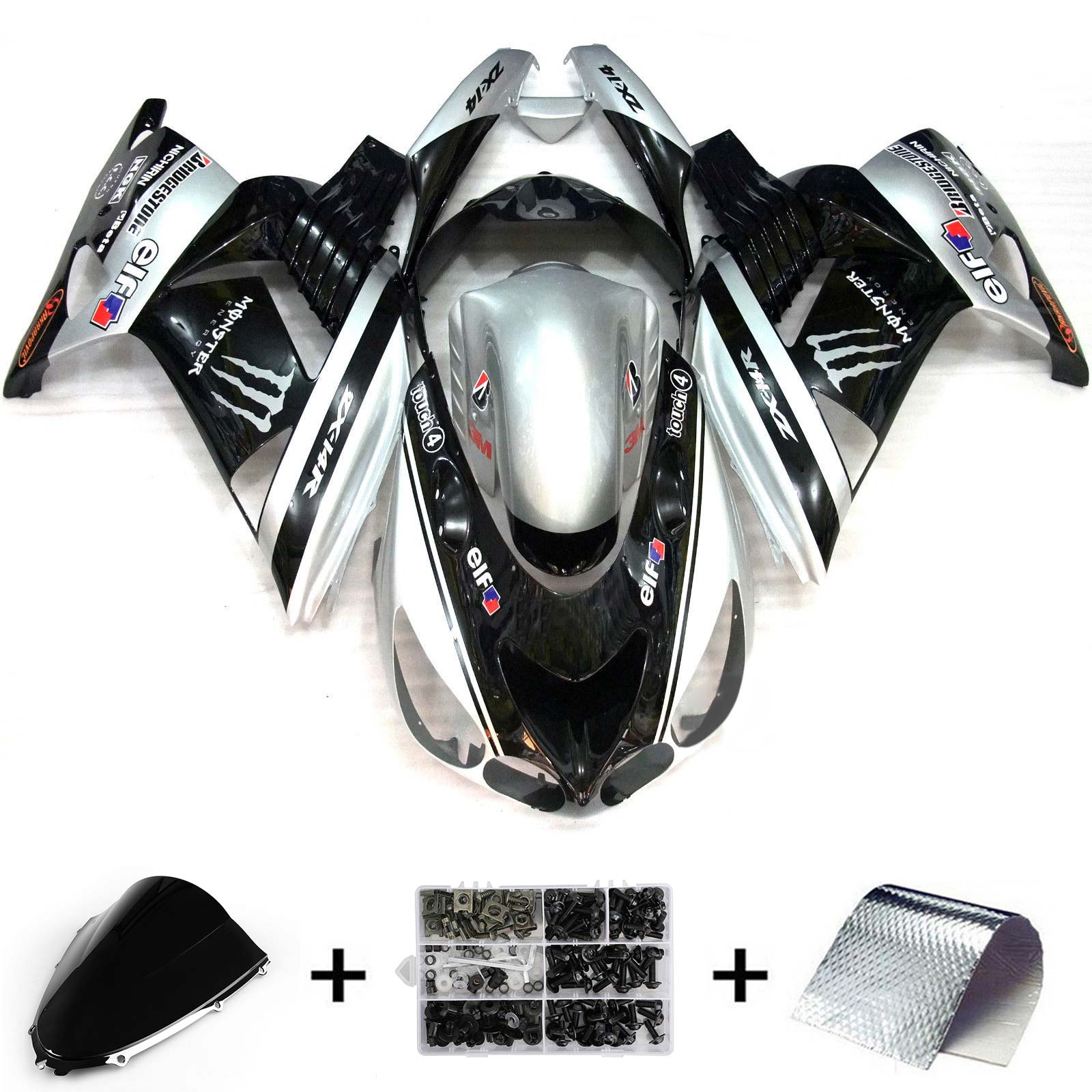 2006-2011 Kawasaki ZX14R Kit de carenado Carrocería Plástico ABS