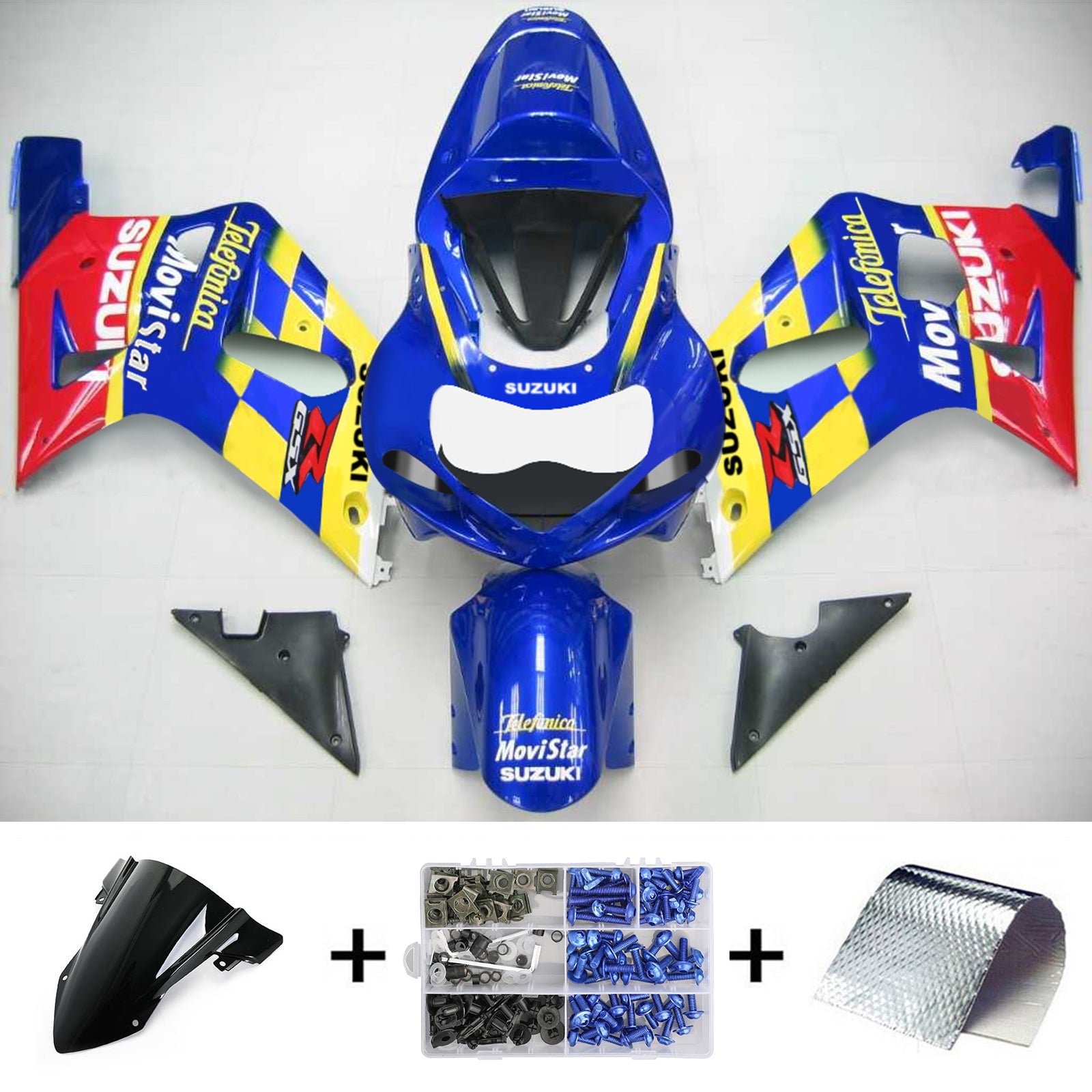 2001-2003 Suzuki GSXR750 K1 Amotopart Kit de carenado de inyección Carrocería Plástico ABS # 107