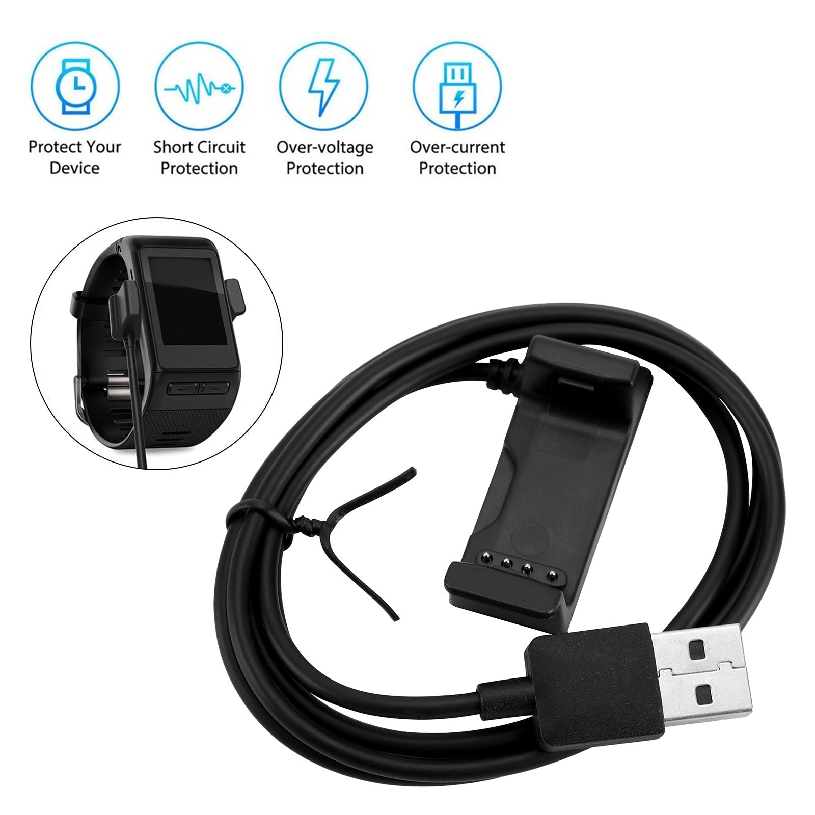 USB Charging Cradle Dock Cable Fit for Garmin Vivoactive HR GPS Smart Watch