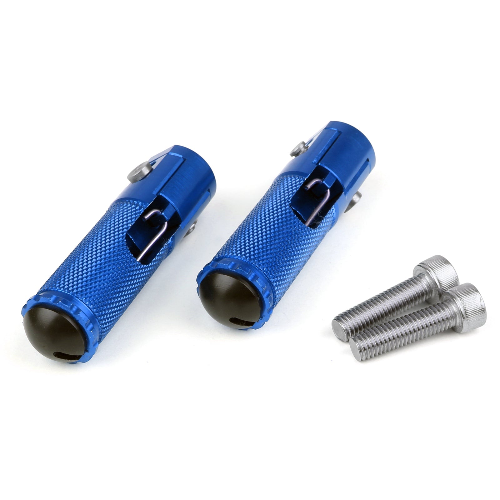 CNC Folding Foot Pegs Footpeg Rear Set Rest Racing For Universal Motorcycle Blue