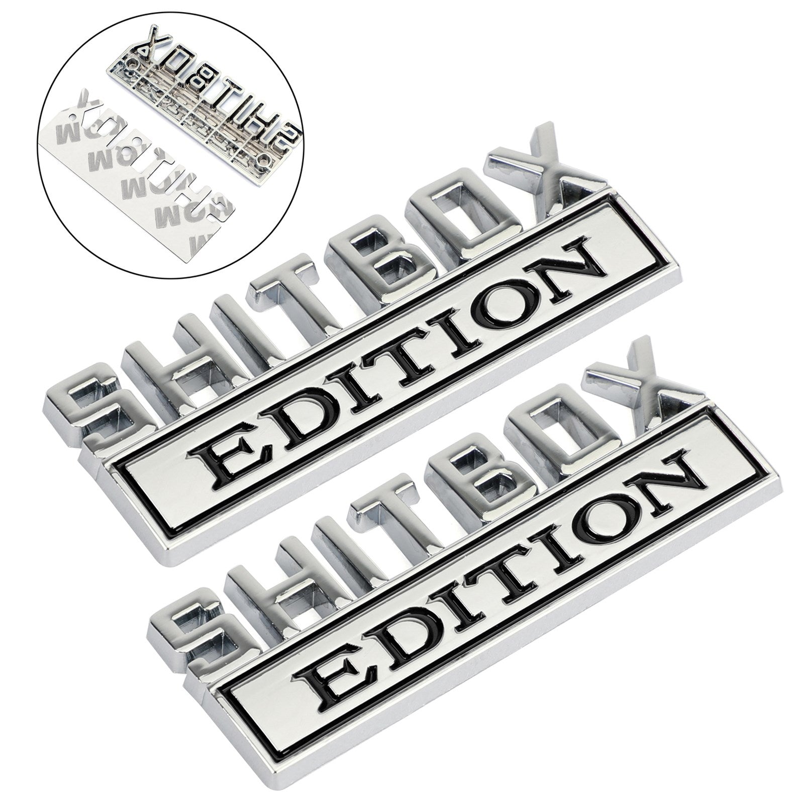 Badges autocollants emblème édition Shitbox, 2 pièces, autocollants pour voiture Ford Chevr camion #B générique