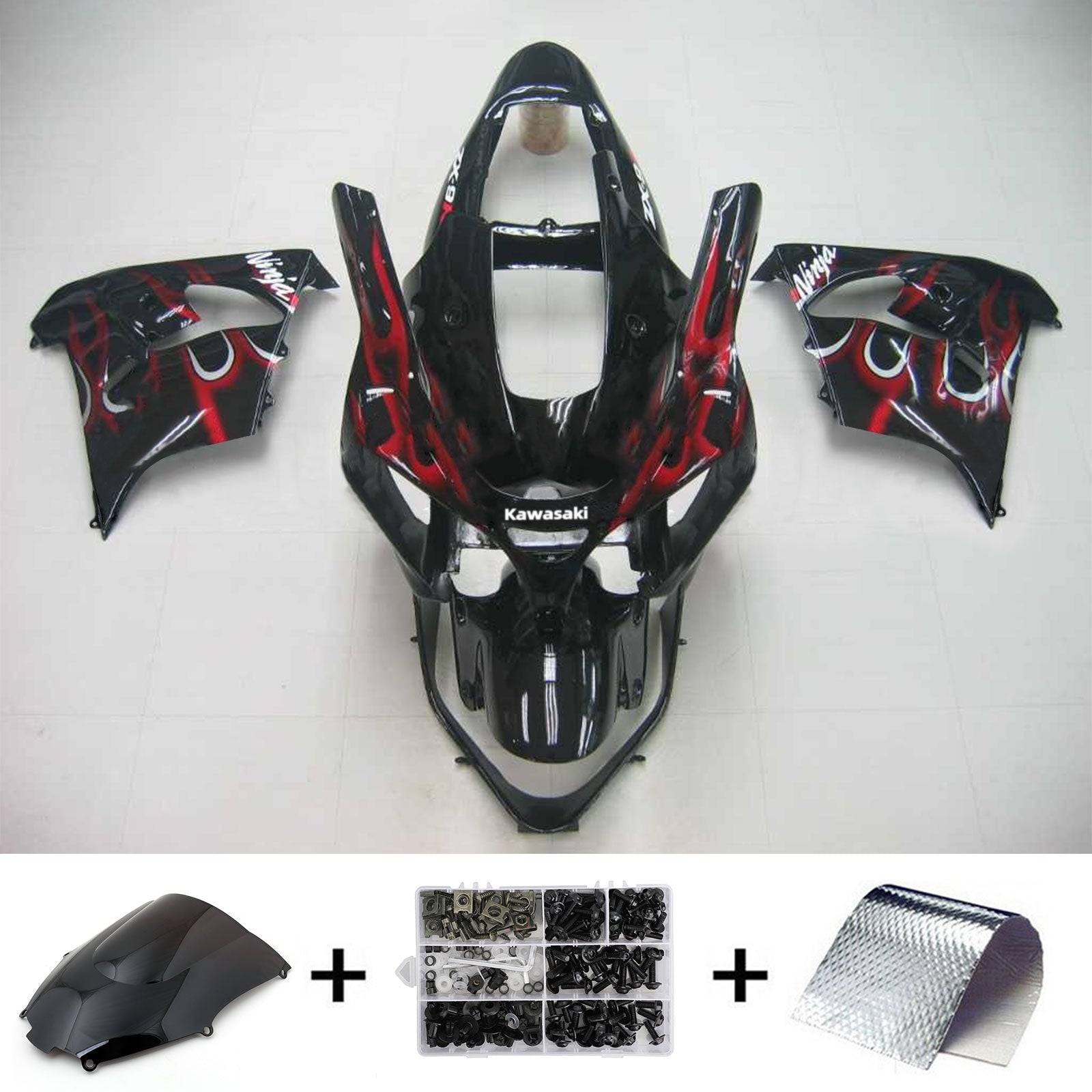 2002-2003 Kawasaki ZX9R Injection Fairing Kit Karosseri Plast ABS #108