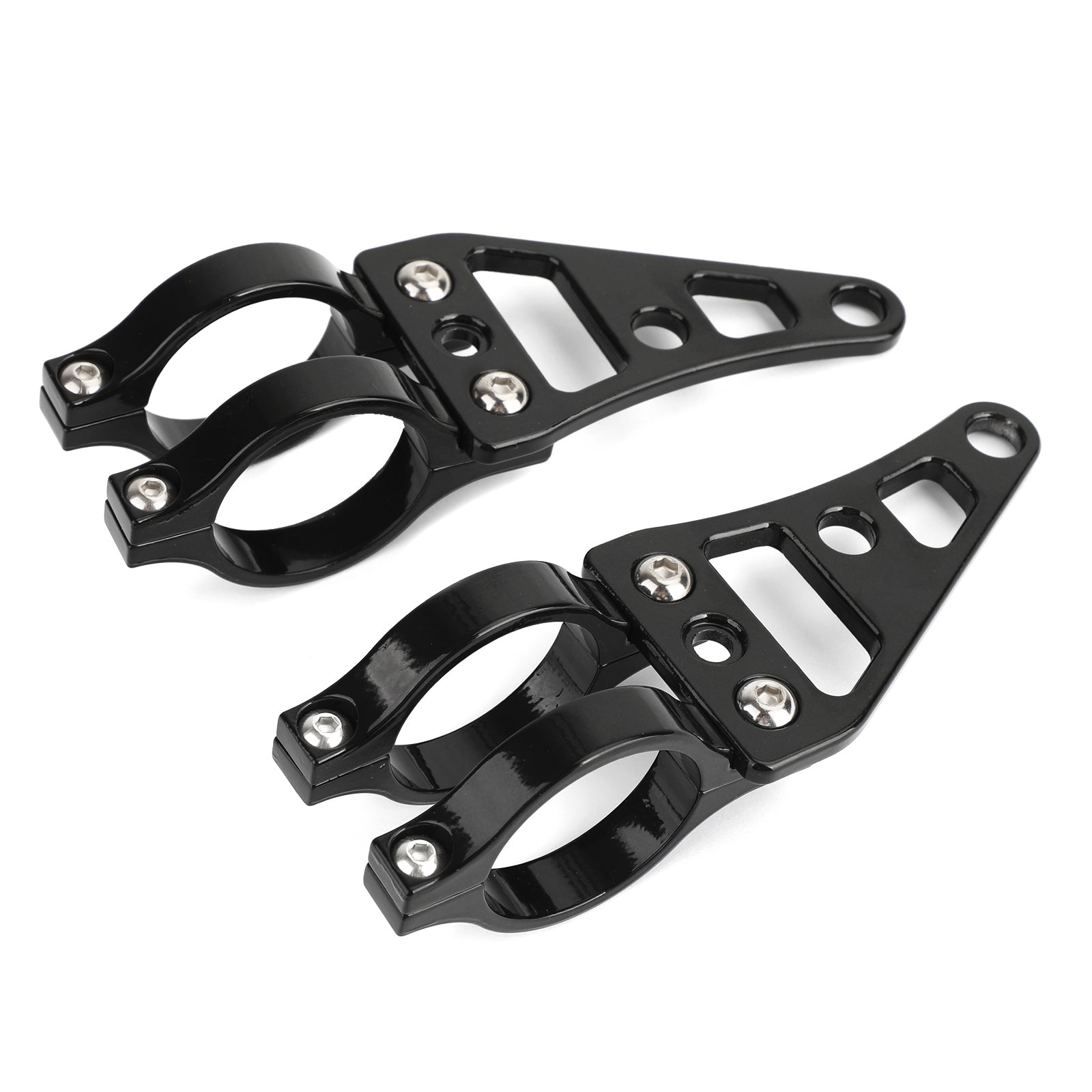 Universal 41mm Headlight Mount Bracket Fork Ear Chopper Cafe Racer Black Generic