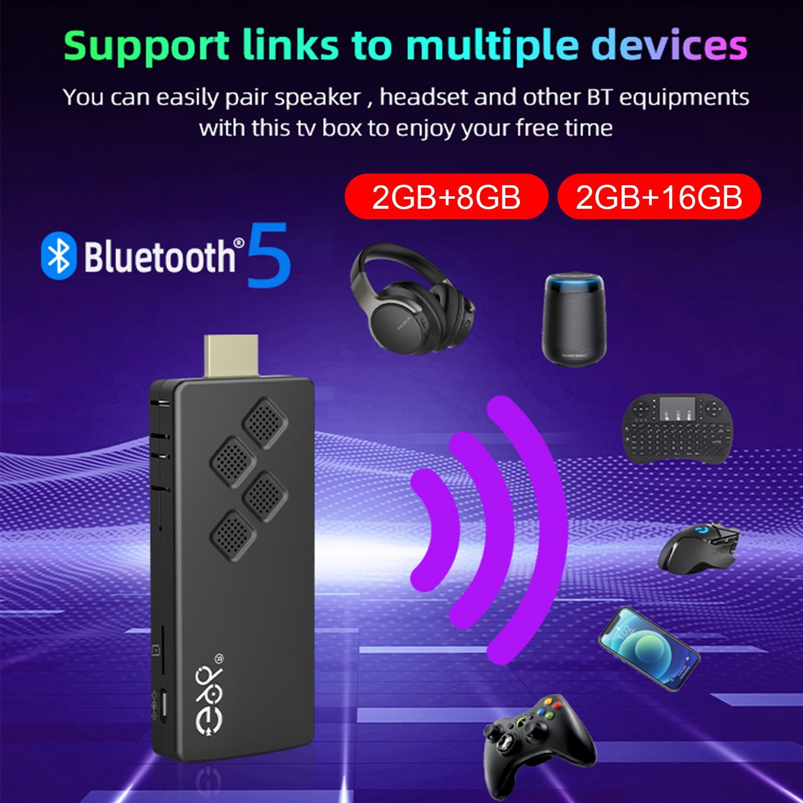 G96 TV Stick Android13.0 décodeur double bande lecteur 4K Bluetooth Voice TV BOX