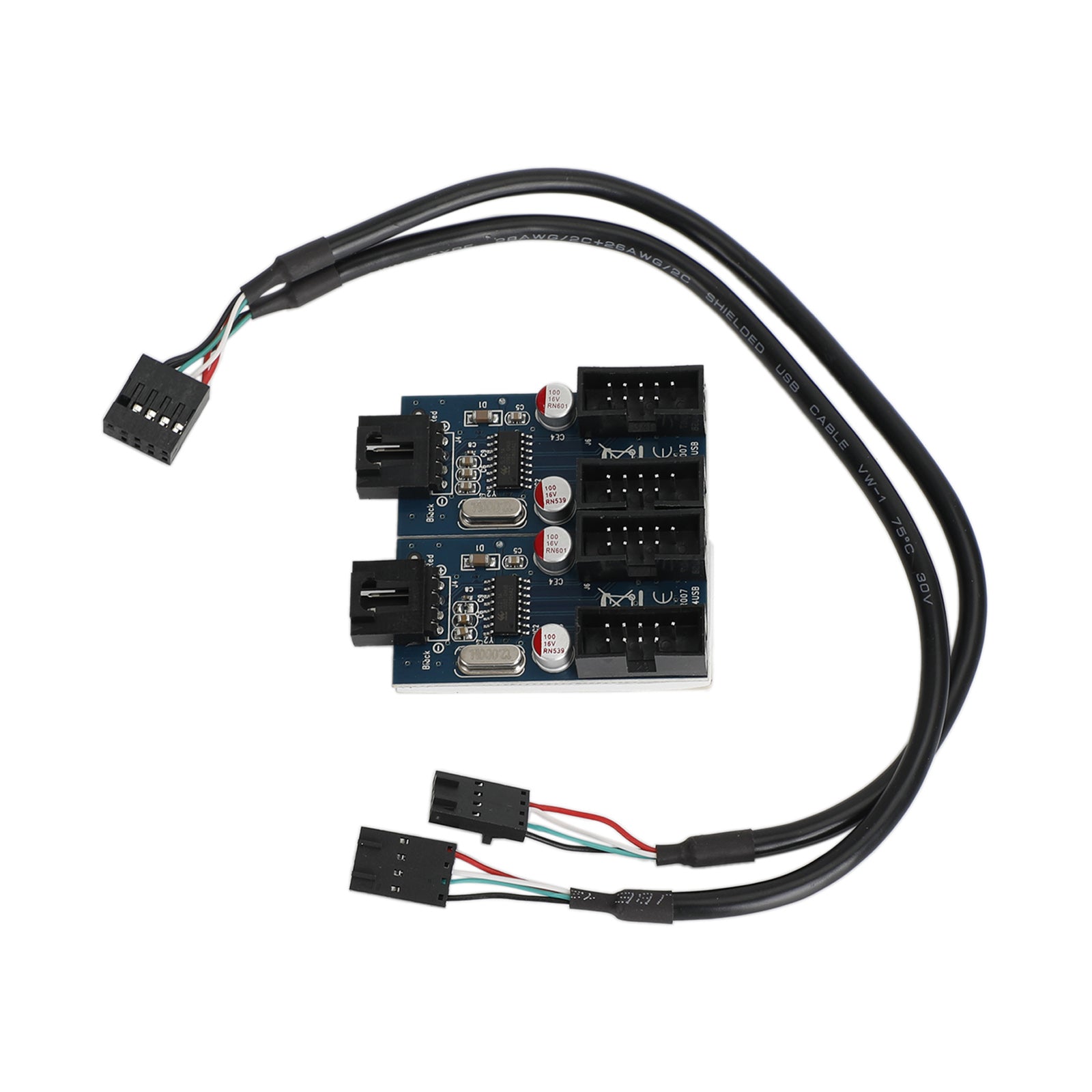 9 Pin USB Header Male 1 to 4 Female Motherboard Extension Connector Ex
