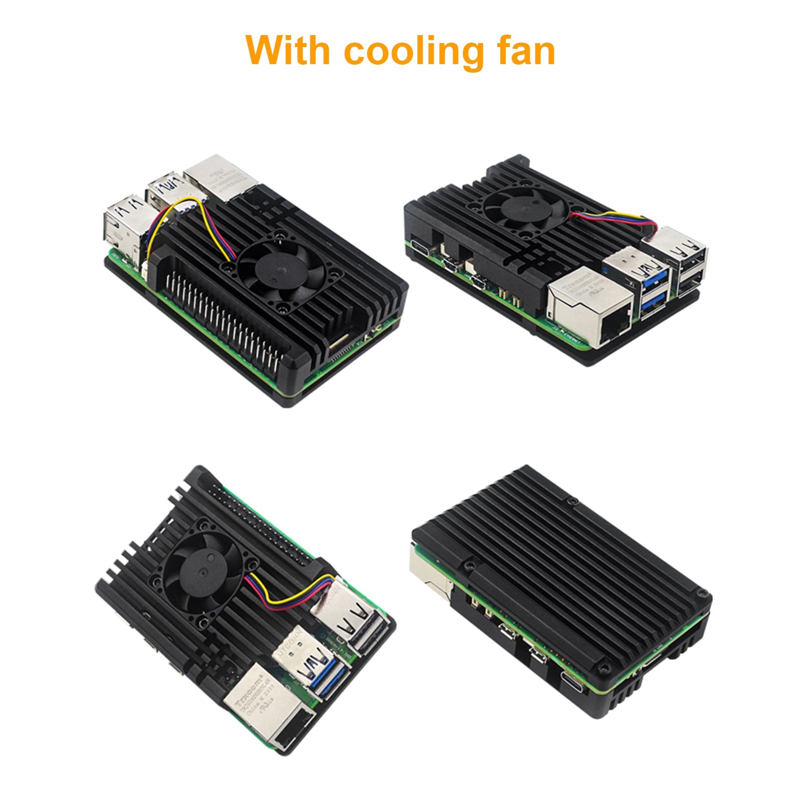 Metal Casing Raspberry pi5 Passive Cooling Aluminum Casing Optional Cooling Fan