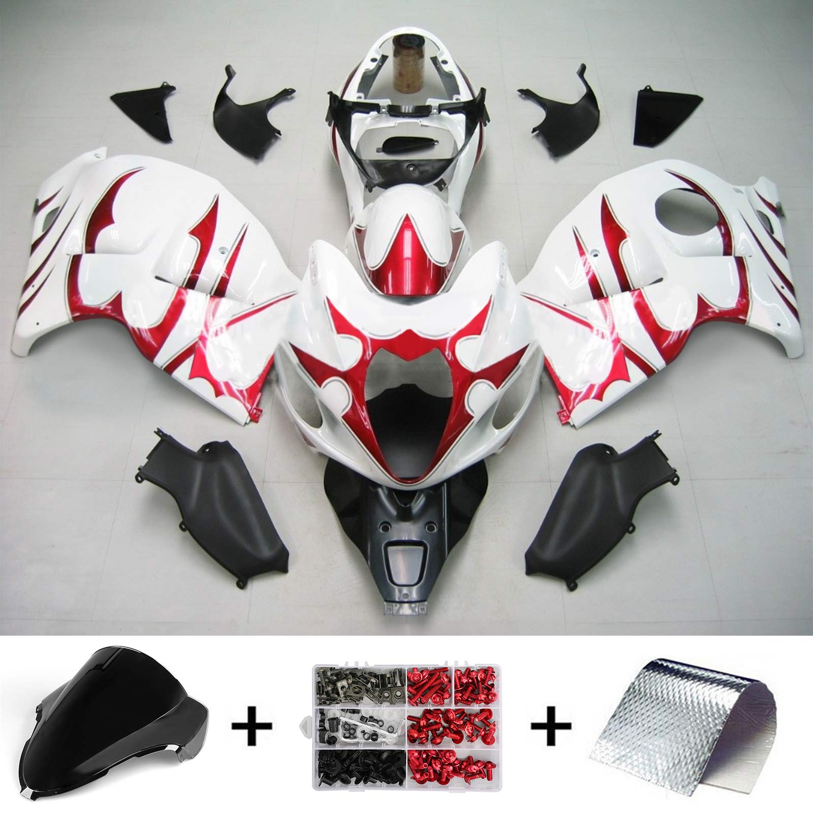 1999-2007 Suzuki Hayabusa GSX1300 Amotopart Kit de carénage d'injection carrosserie plastique ABS #104