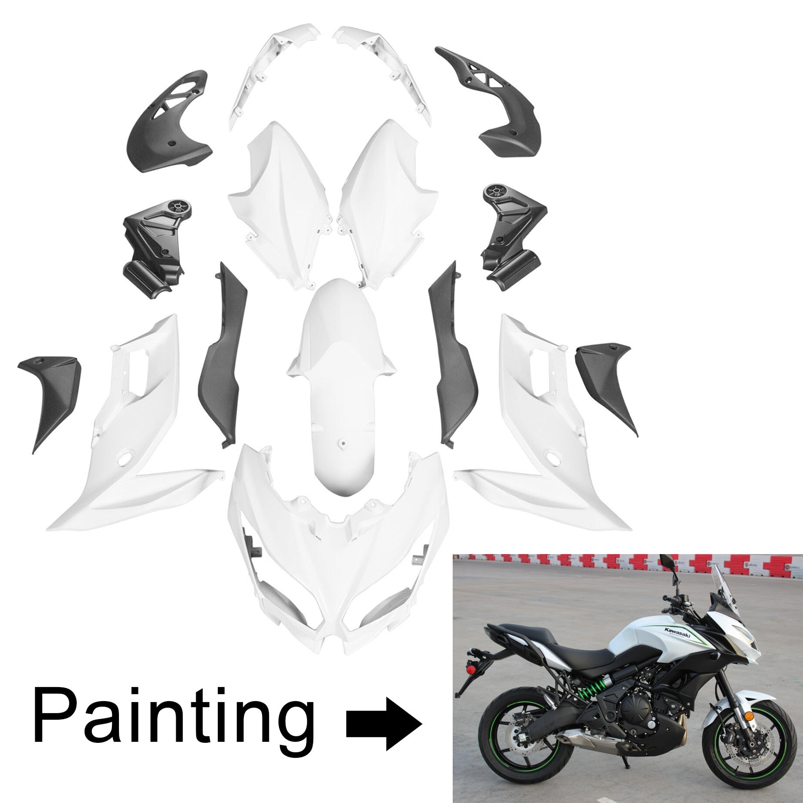 2015-2021 Kawasaki Versys 650 Amotopart Injection Fairing Kit Bodywork Plastic ABS #107