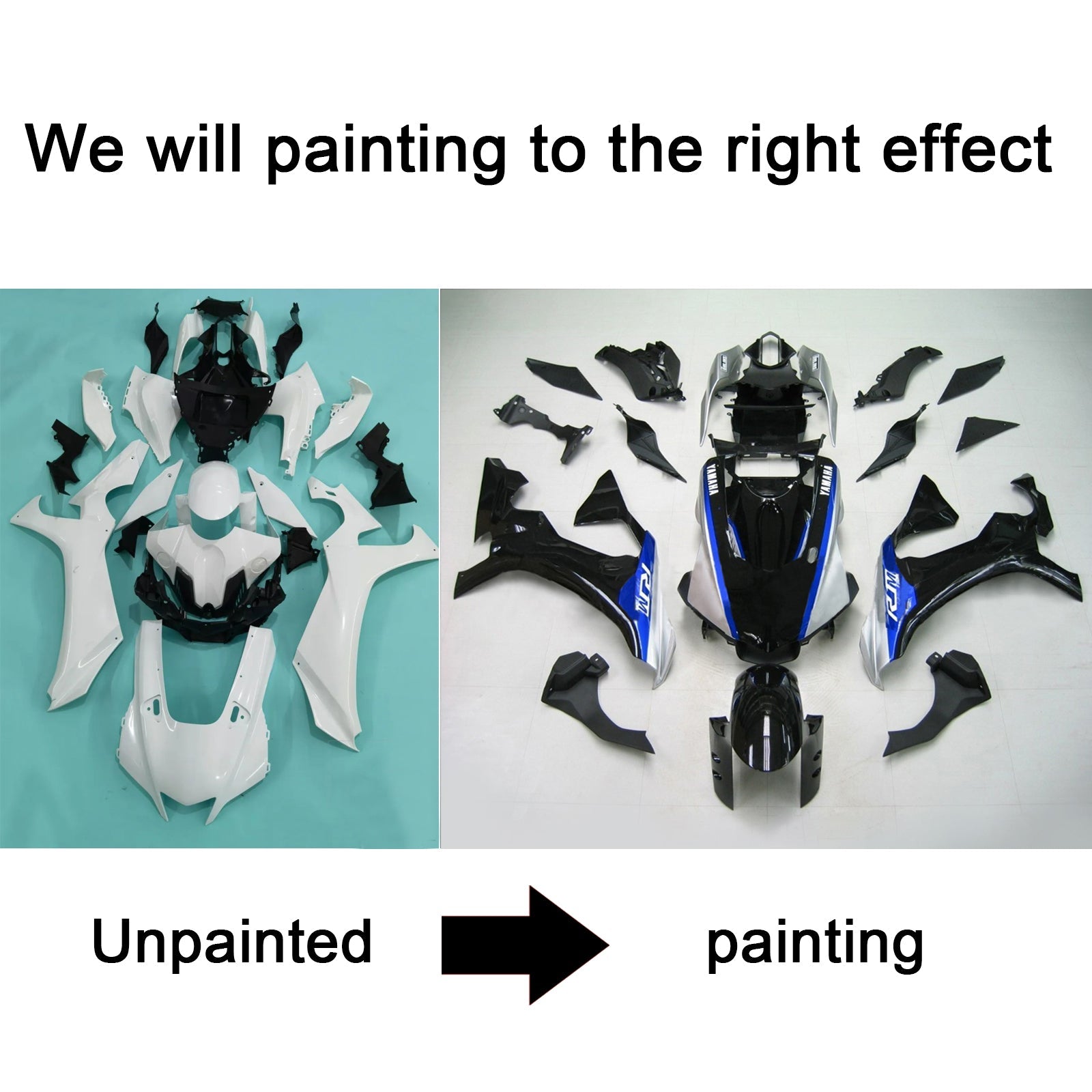 2020-2025 Yamaha Yzf R1 Kit de carénage injection de carrosserie Plastique ABS # 101